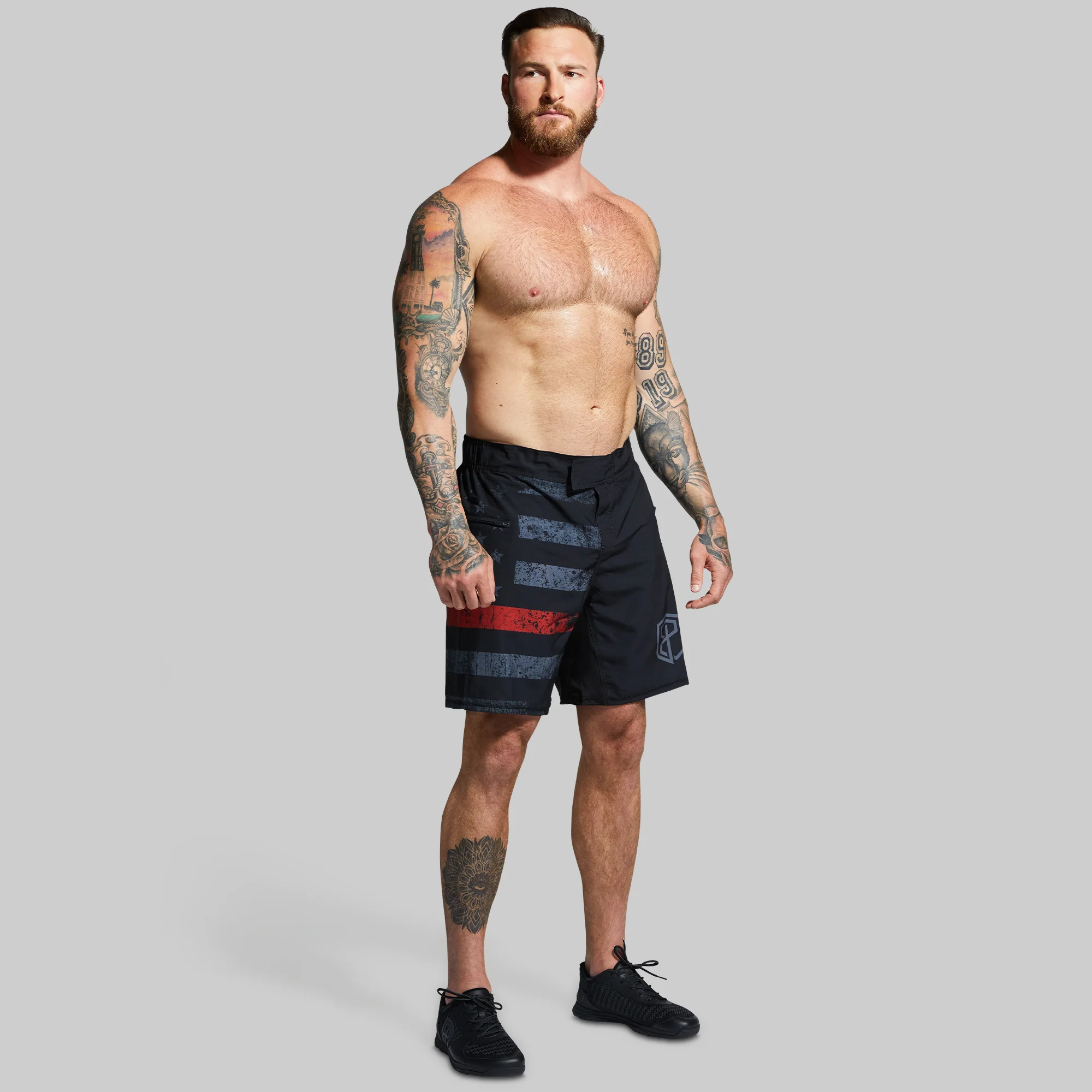 American Defender Short Velcro 3.0 (Thin Red Line Gunmetal) - Image 7