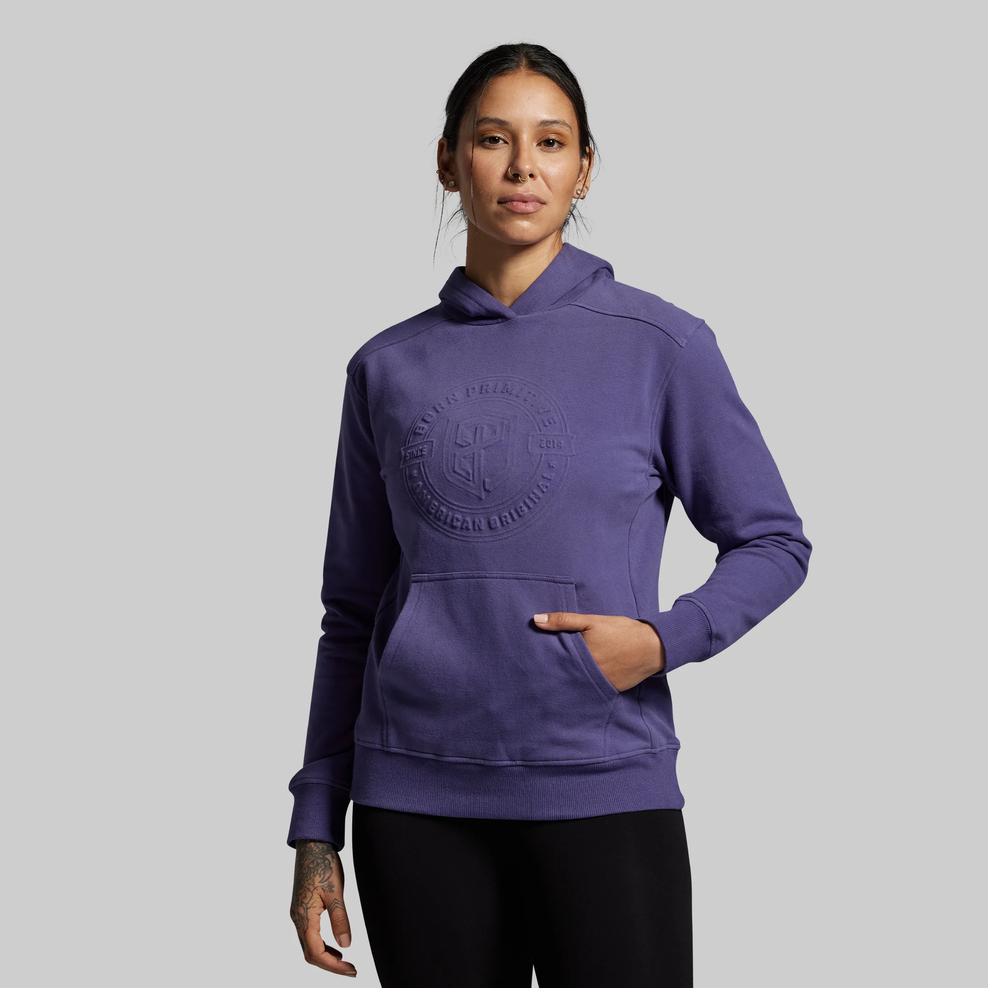 American Original Embossed Women's Unmatched Hoodie (Deep Sky) - Image 3