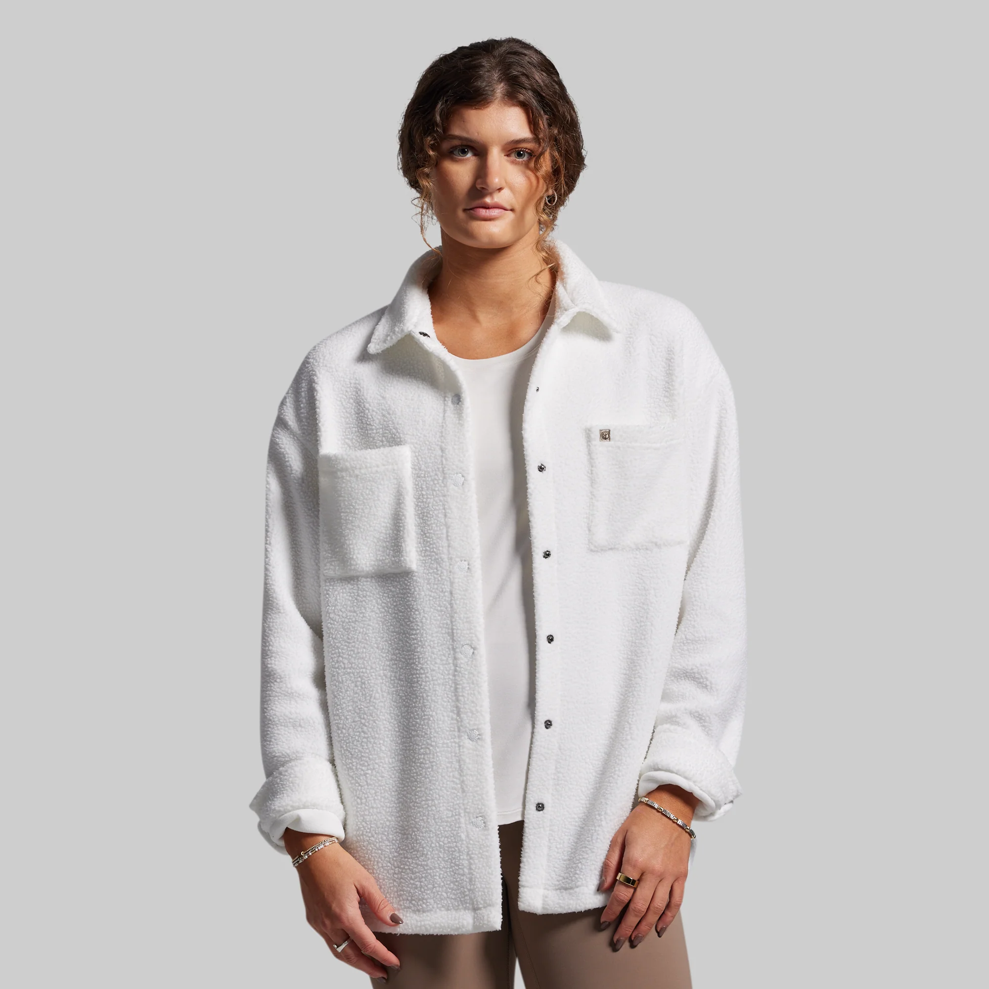 Between the Lines Fleece Jacket (Blanc) - Image 3
