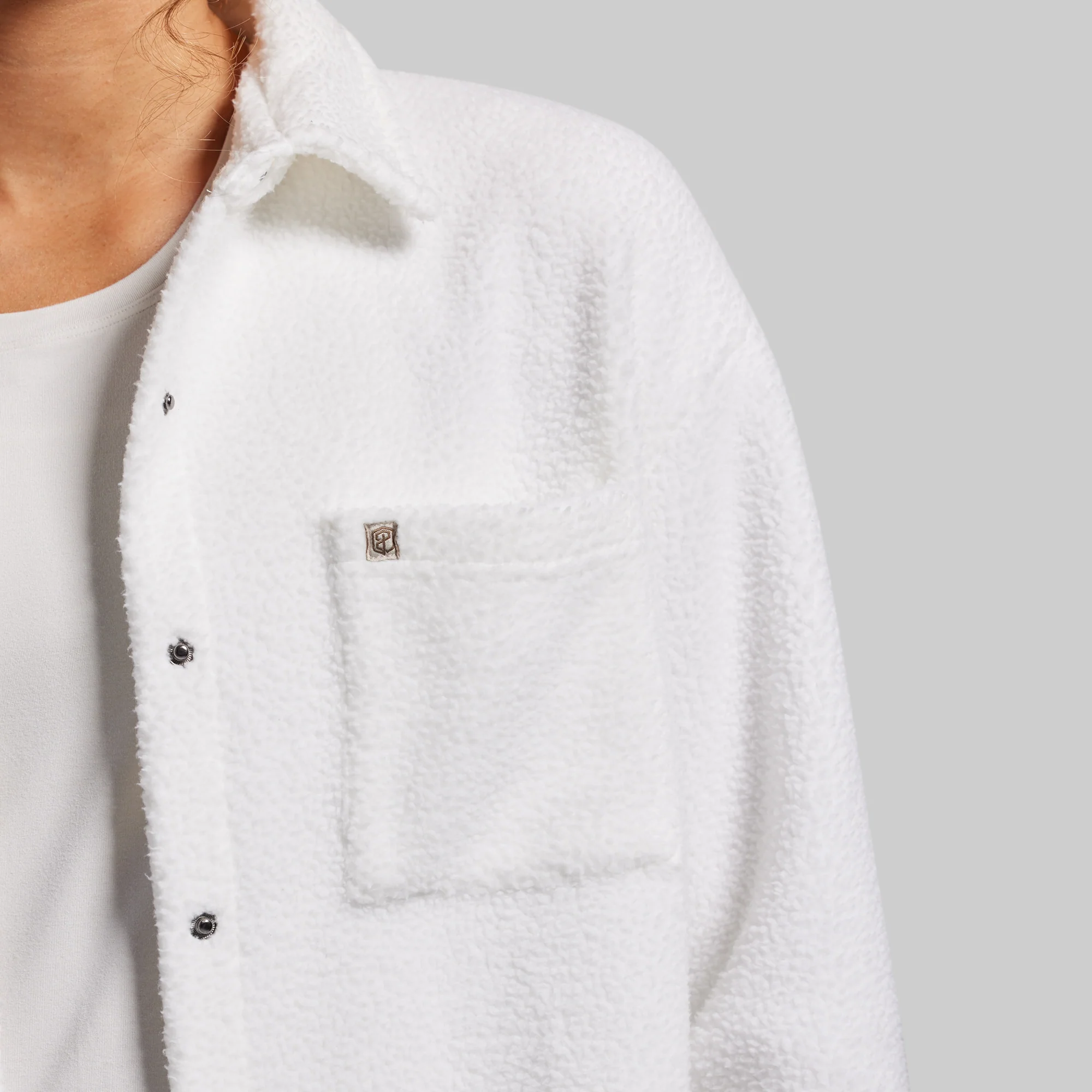 Between the Lines Fleece Jacket (Blanc) - Image 4