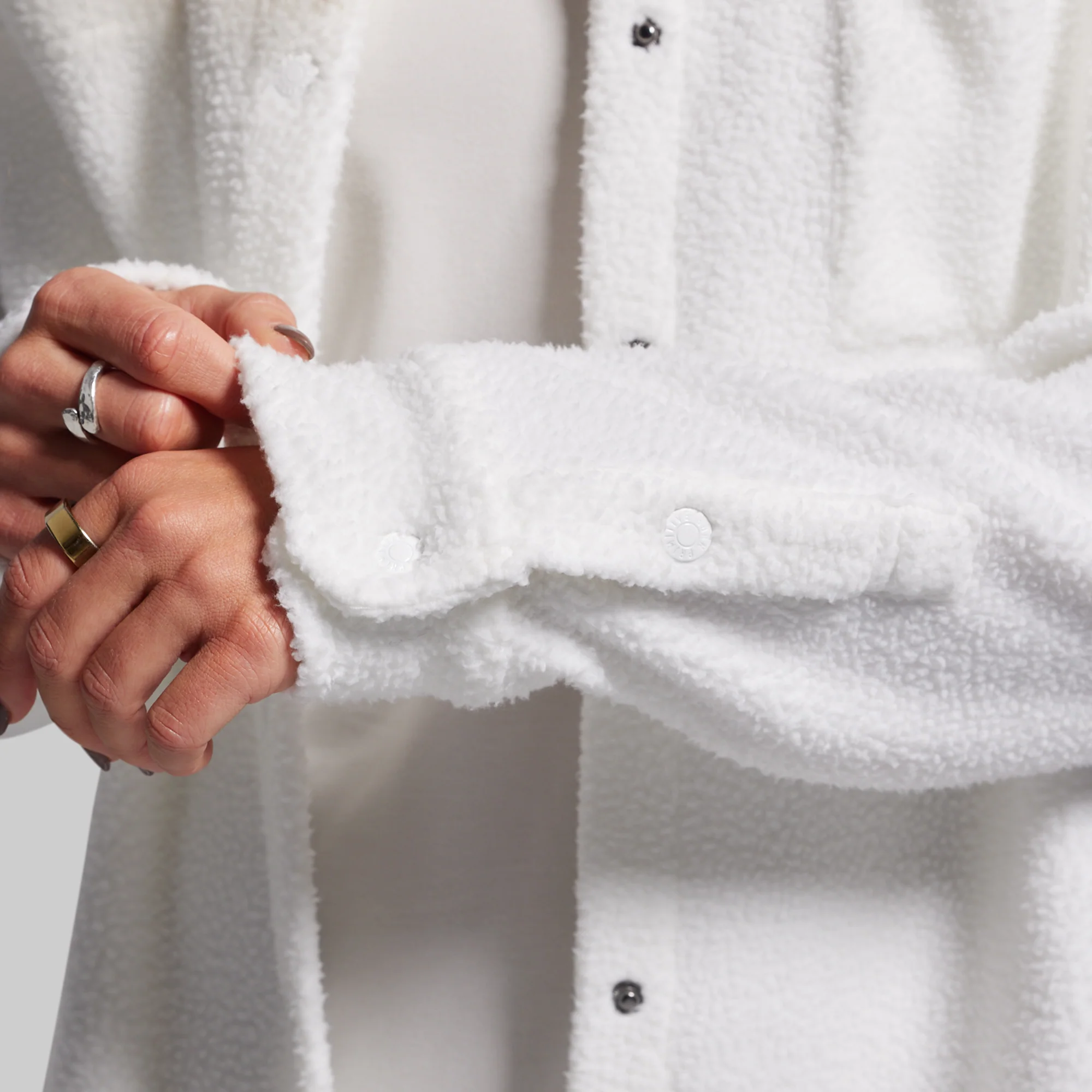 Between the Lines Fleece Jacket (Blanc) - Image 5