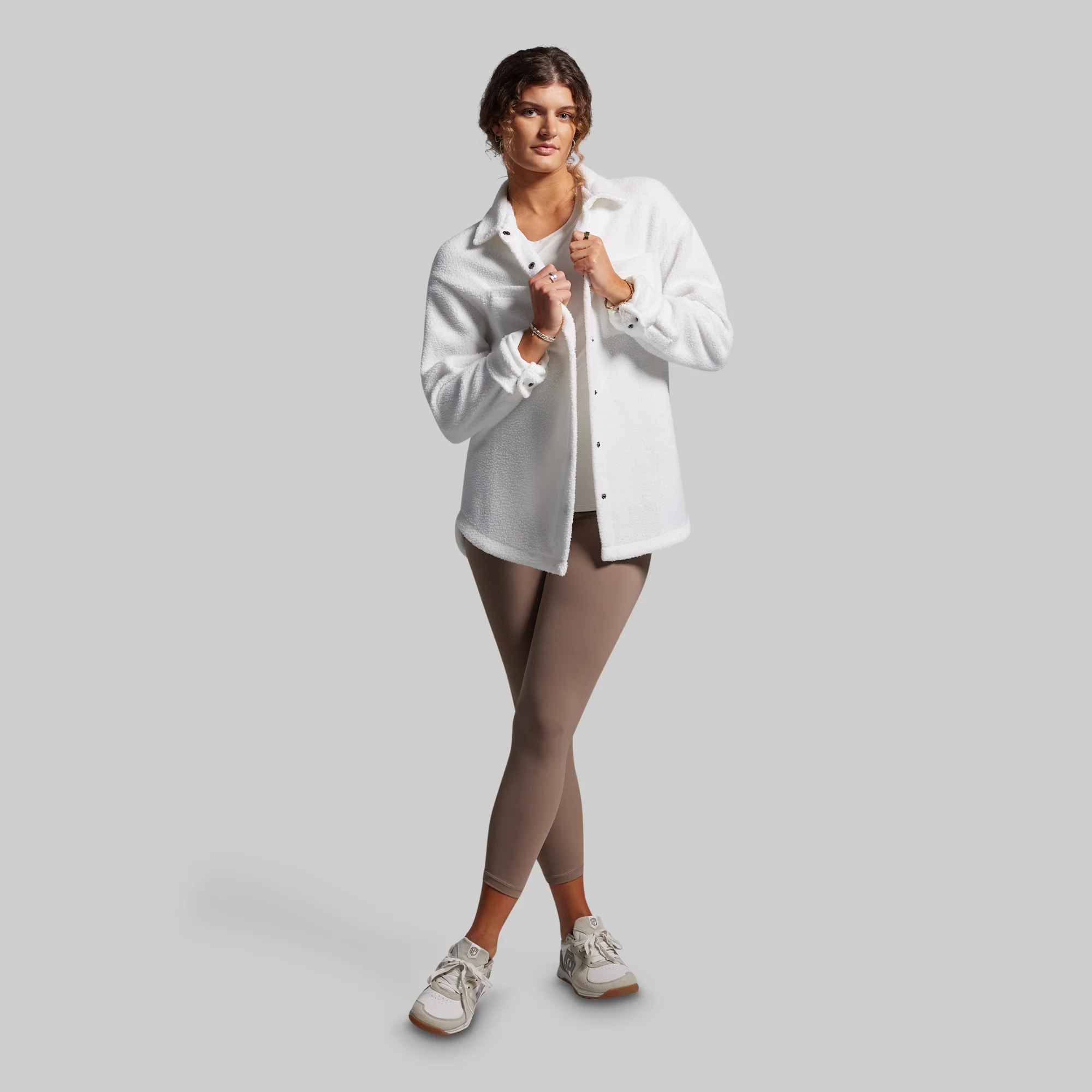 Between the Lines Fleece Jacket (Blanc) - Image 6
