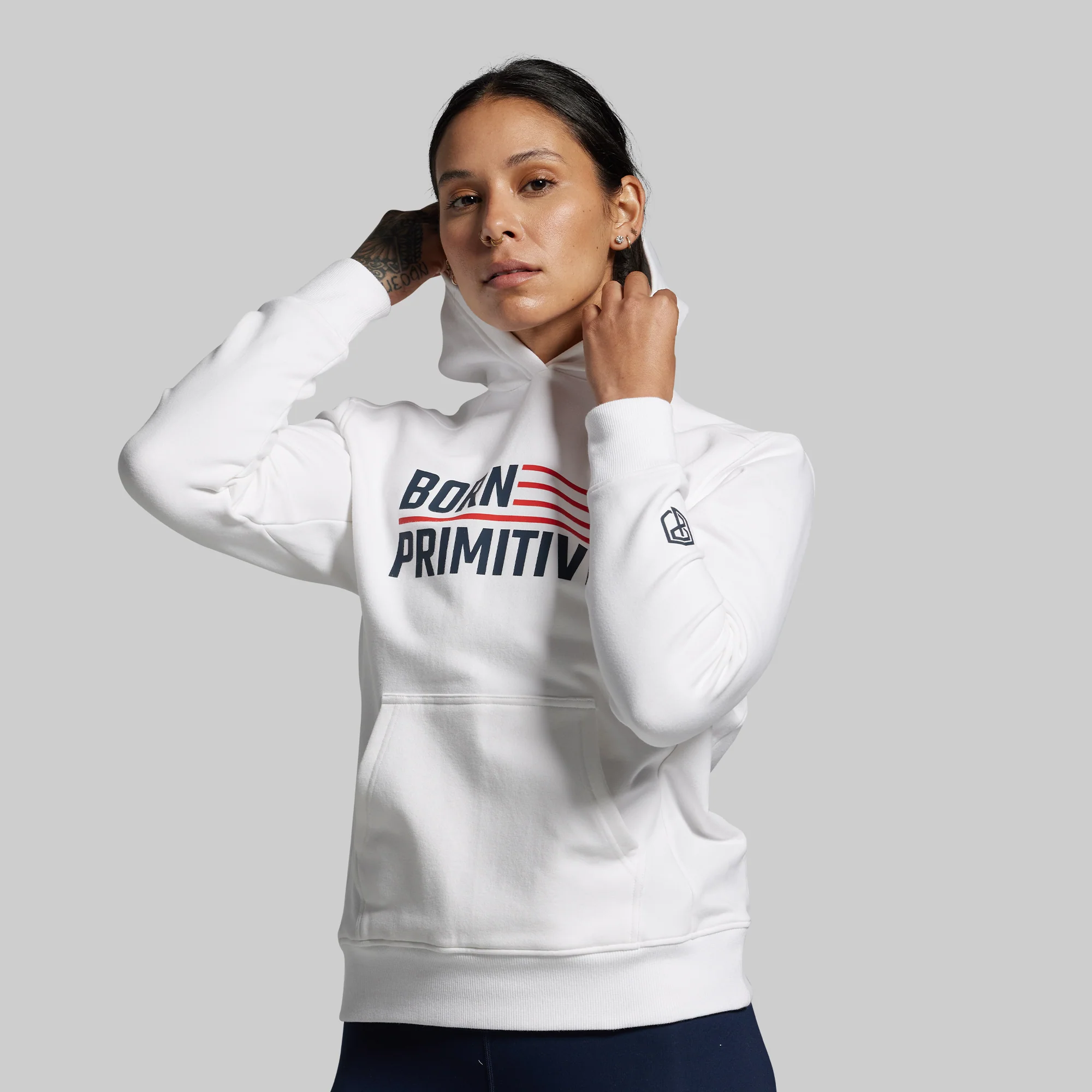 BP Flag Women's Unmatched Hoodie (White) - Image 5