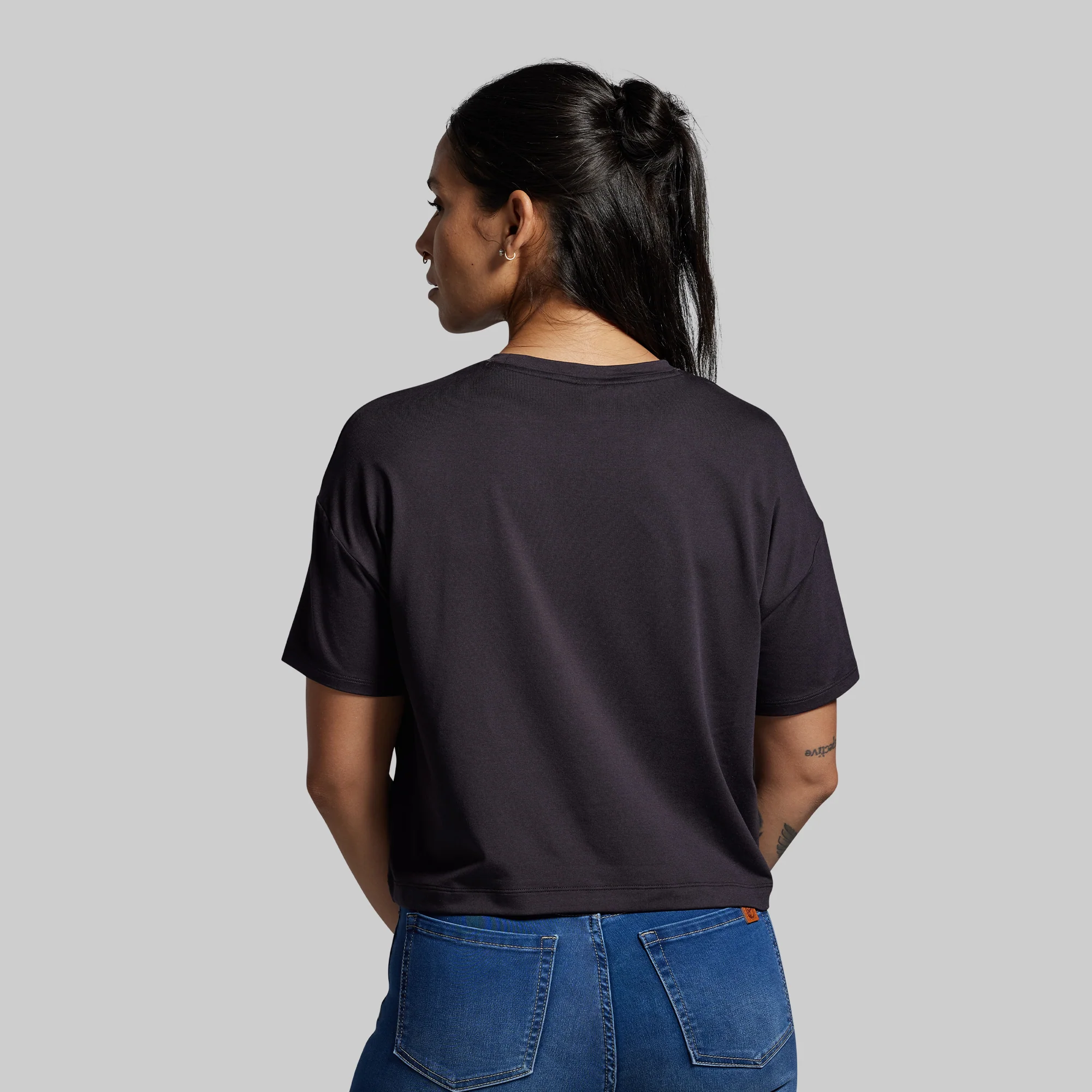 BP Premium Basic Crop Tee (Black) - Image 2