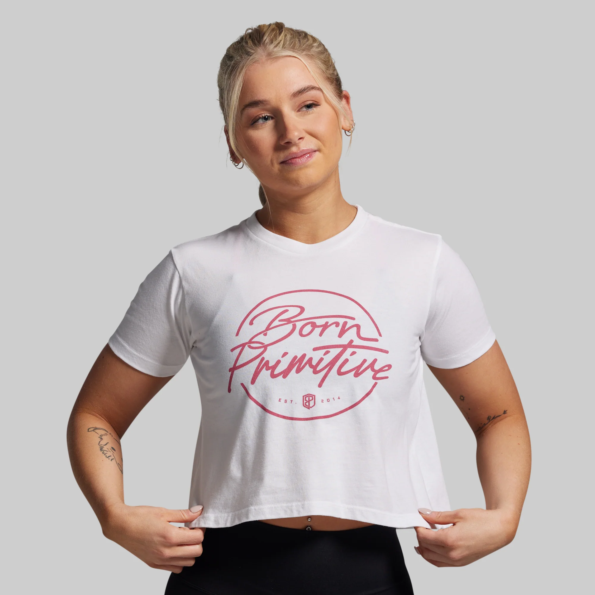 BP Retro Crop Tee (White) - Image 3