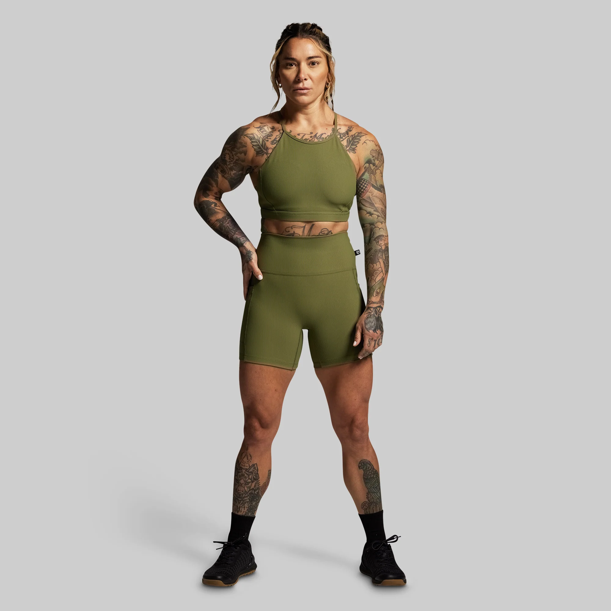 Break the Limits Sports Bra (Army Green) - Image 4