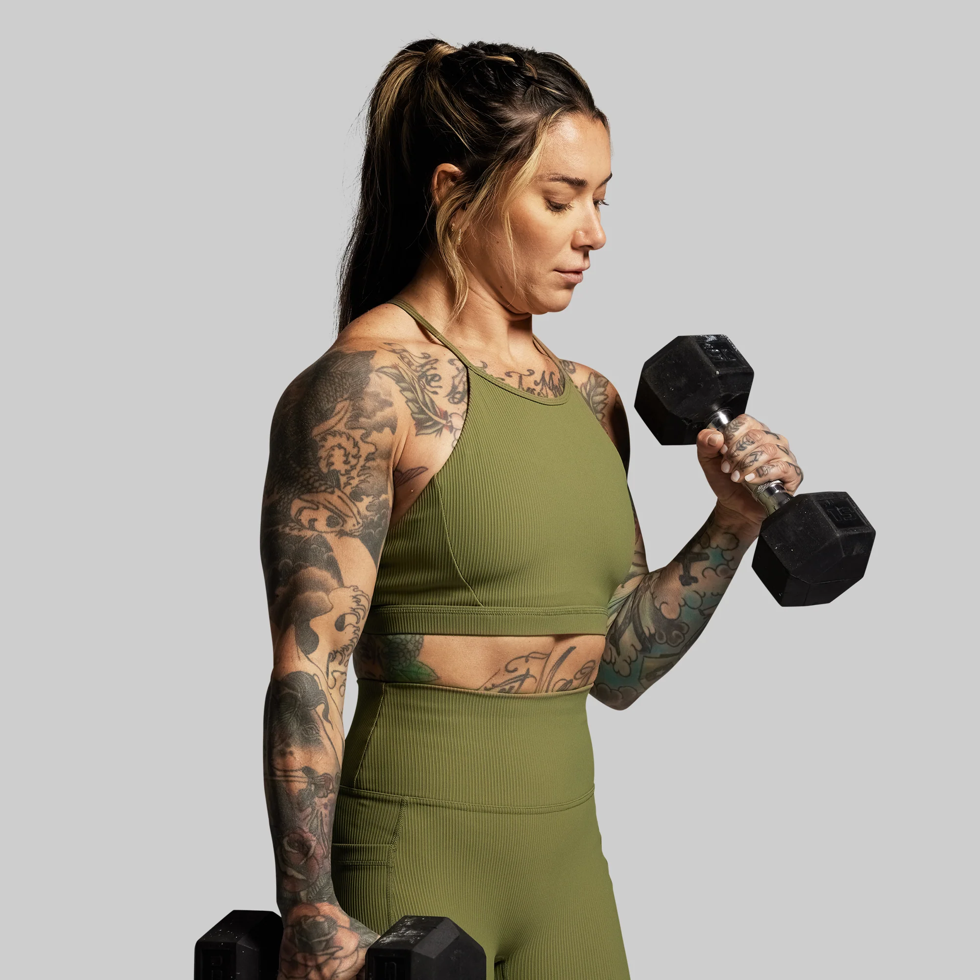 Break the Limits Sports Bra (Army Green) - Image 6
