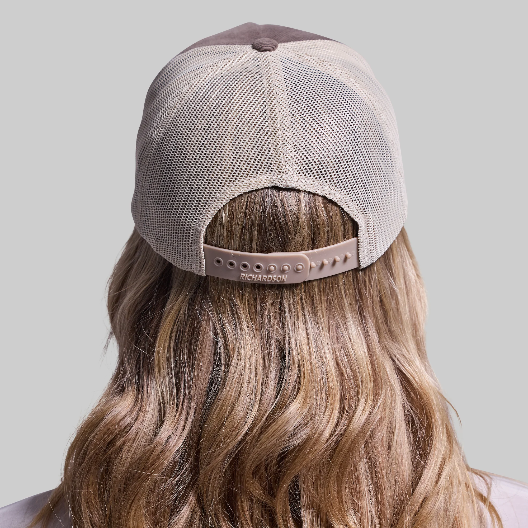 Corduroy Leather Patch Trucker Hat (Brown/Sand) - Image 4