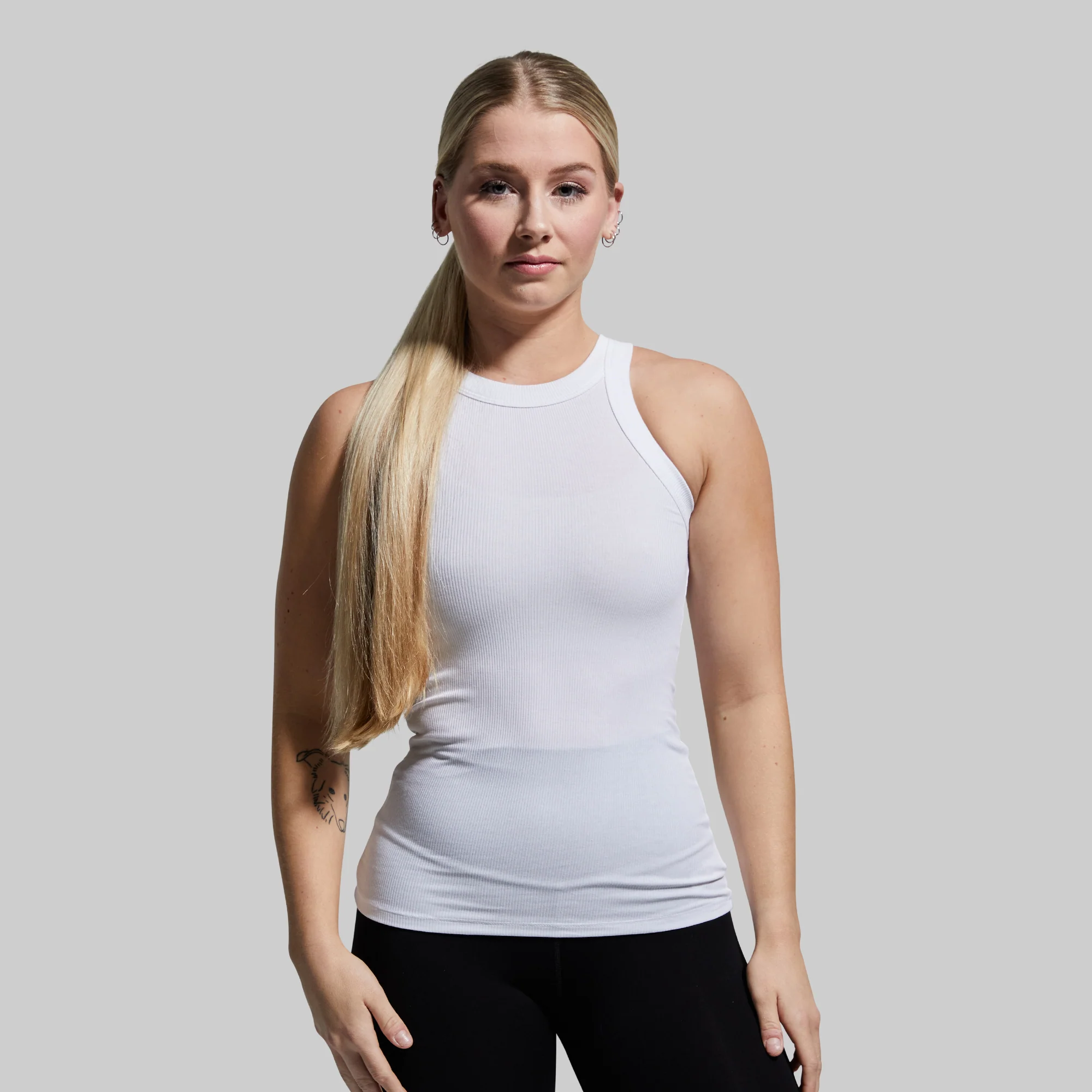 Day to Day Ribbed Tank (White) - Image 3
