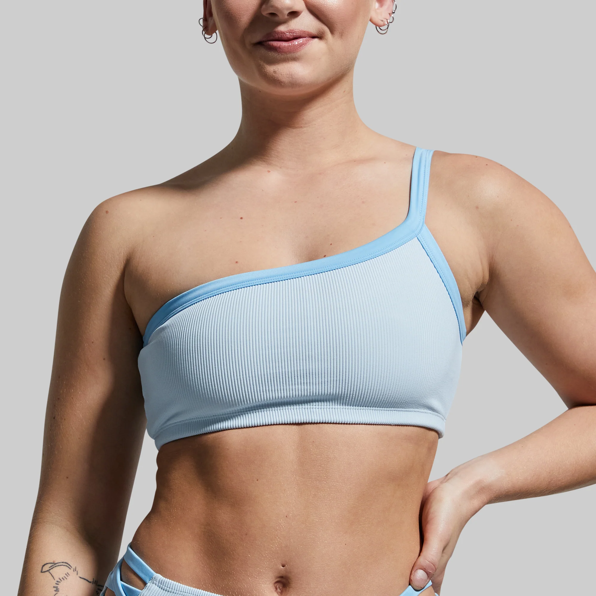 Deep End Bikini Top (Angel Blue Ribbed) - Image 4