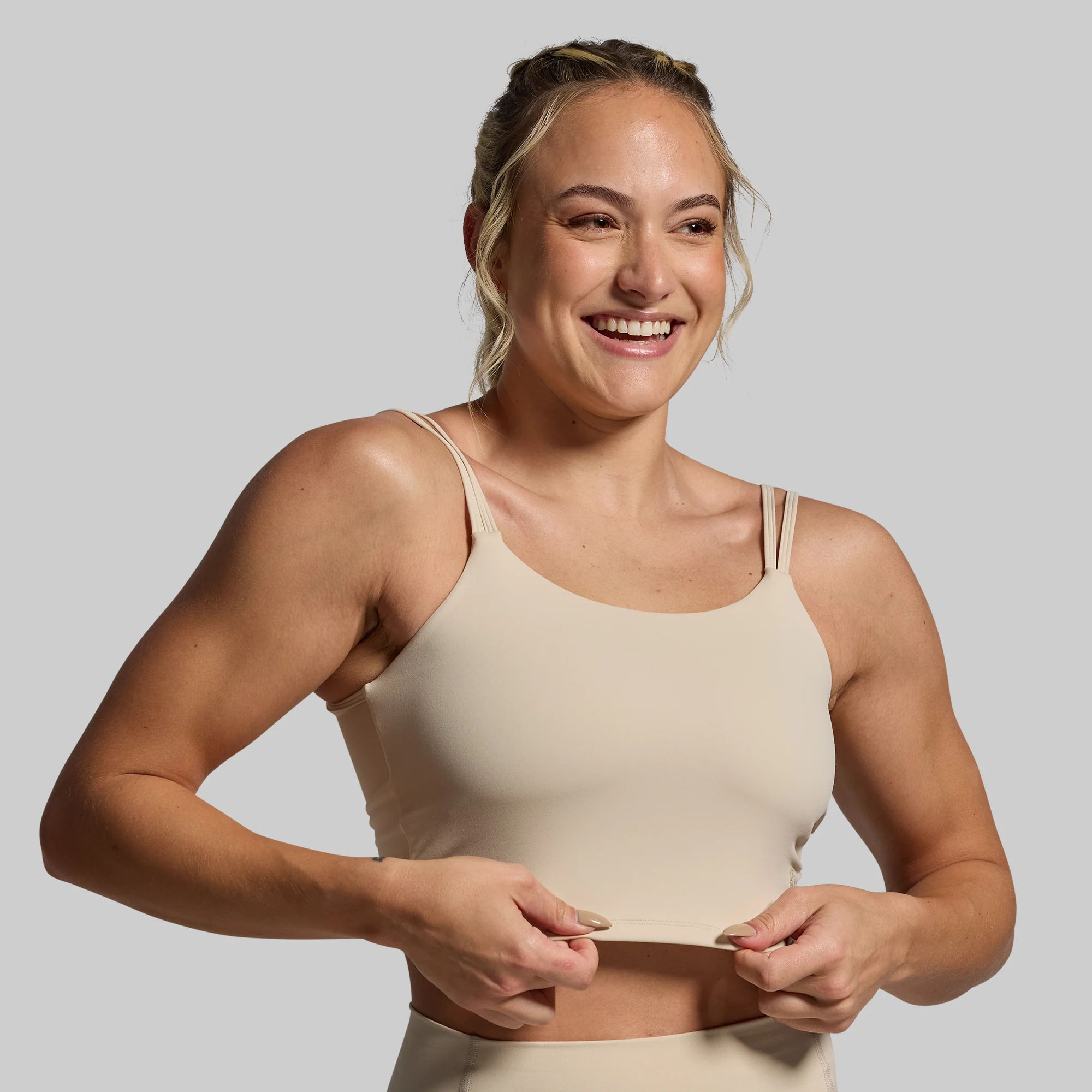 Don't Get It Twisted Sports Bra (Oatmeal) - Image 2