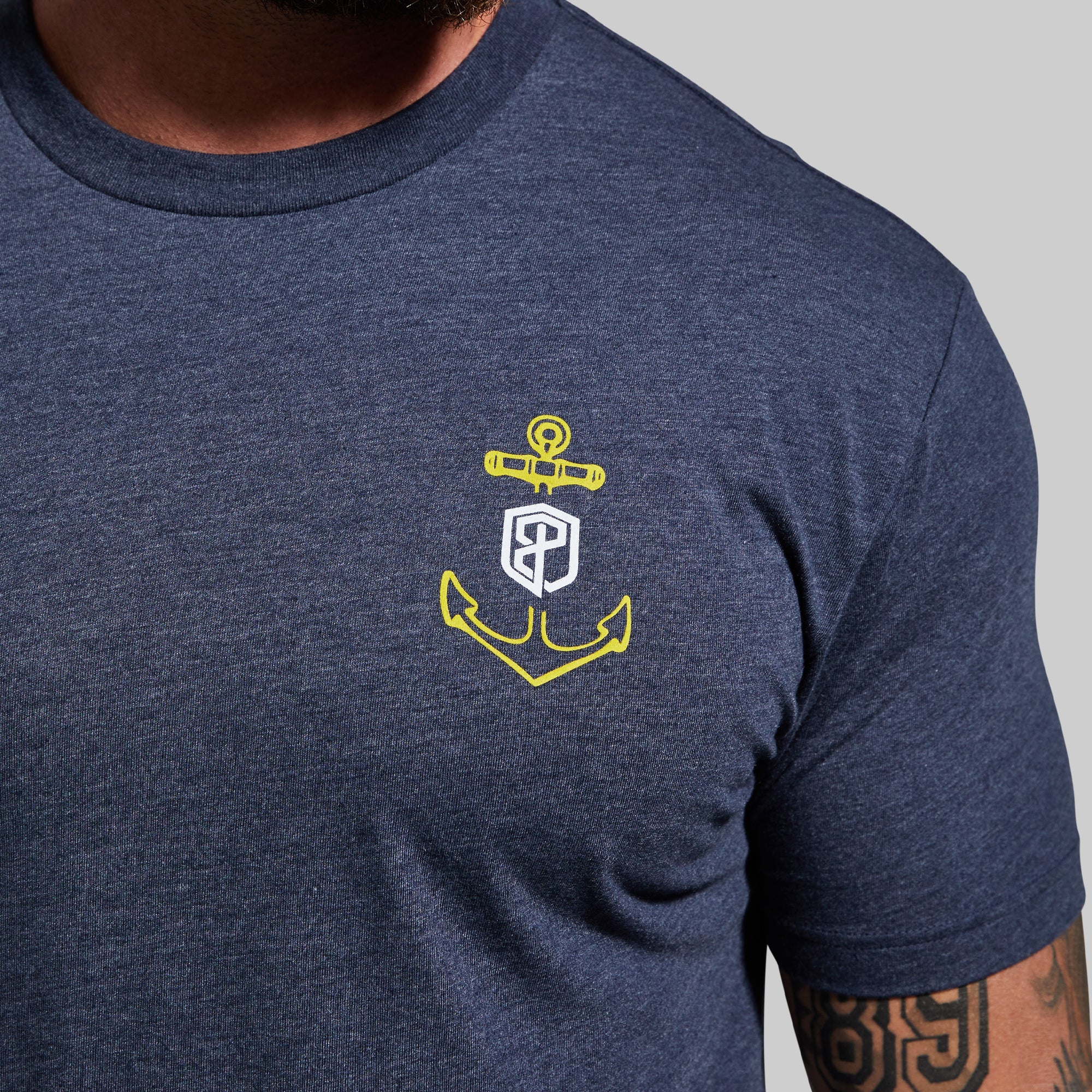 Don't Give Up The Ship Tee (Heather Navy) - Image 3