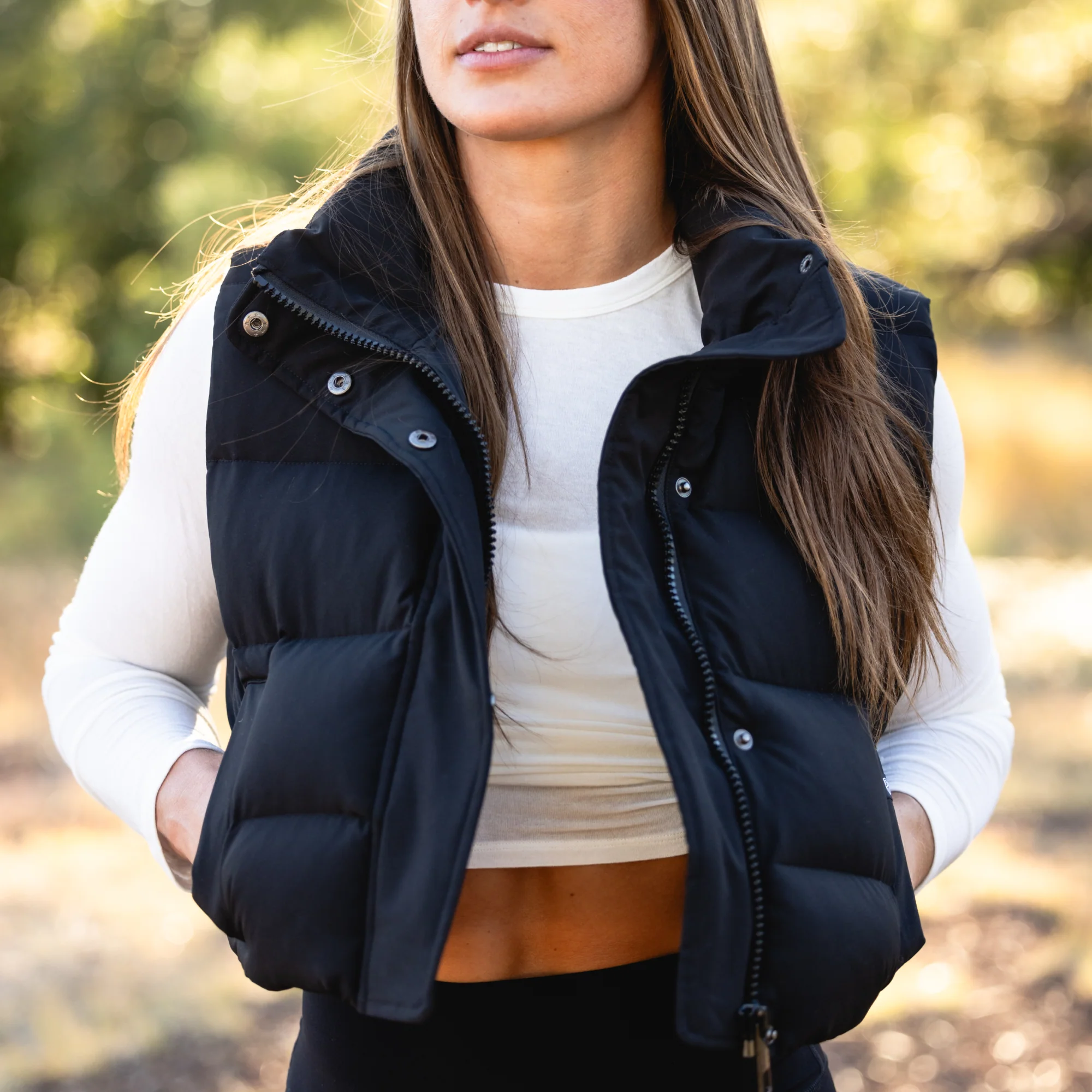 Fireside Cropped Puffer Vest (Black) - Image 10