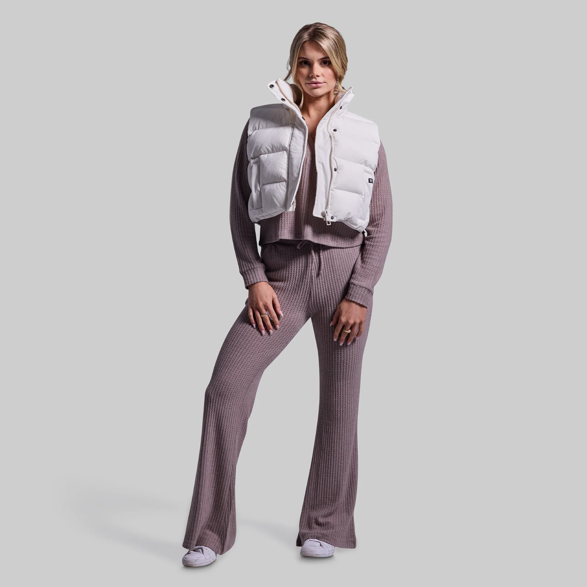 Fireside Cropped Puffer Vest (Ivory) - Image 8