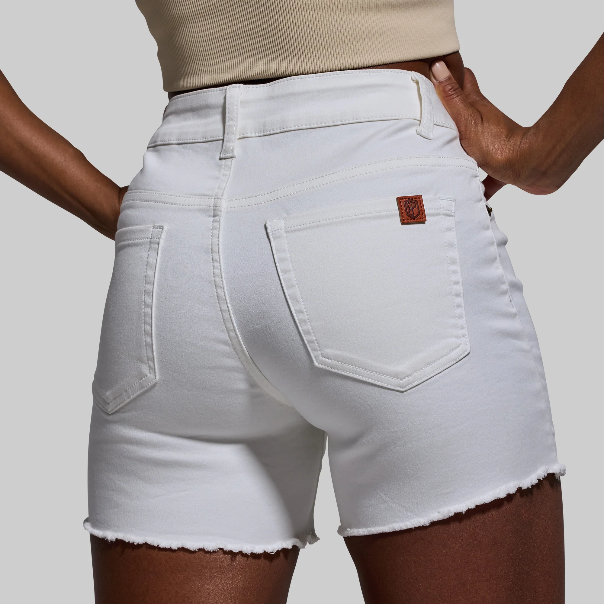 FLEX Stretchy Jean Short (White) - Image 3