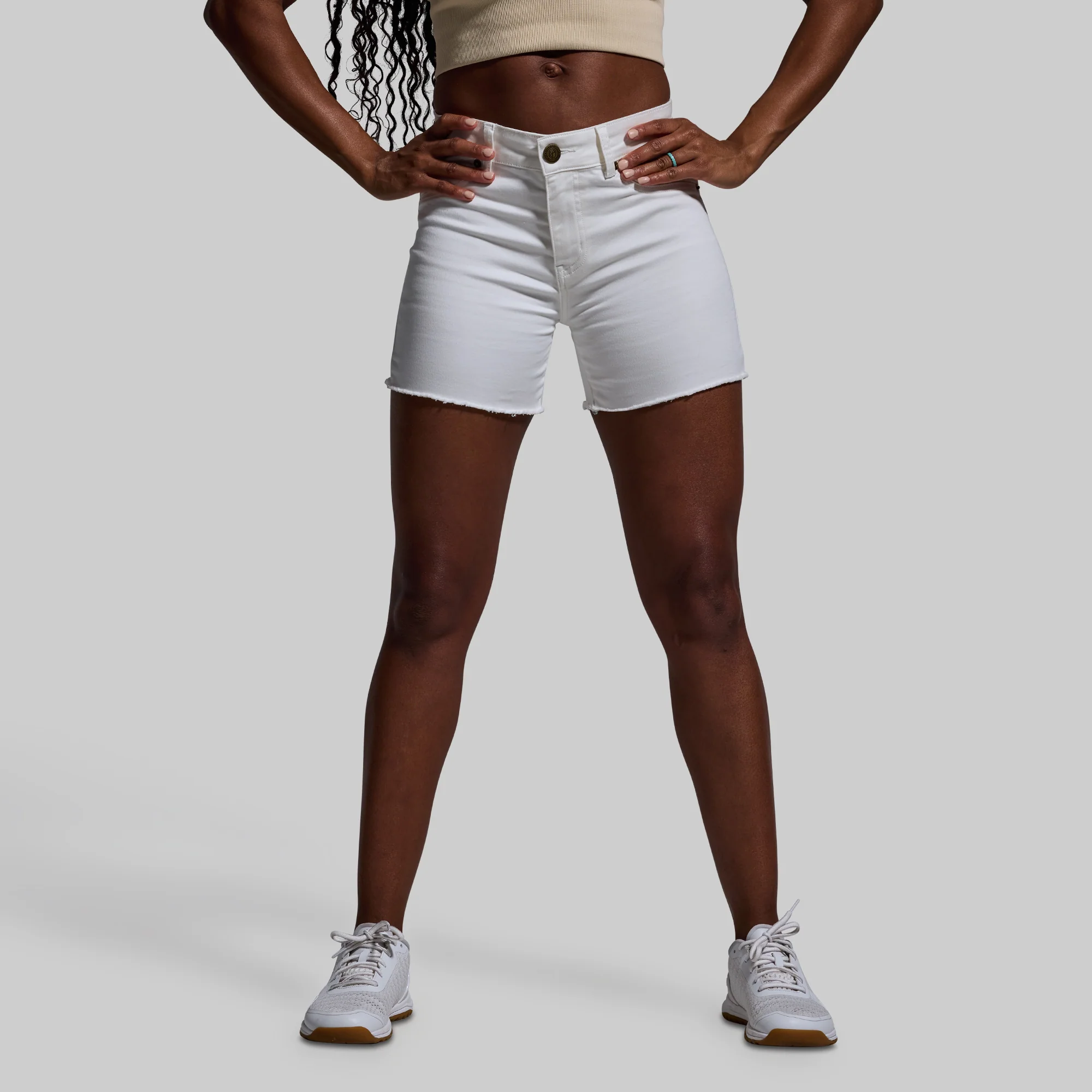 FLEX Stretchy Jean Short (White) - Image 4