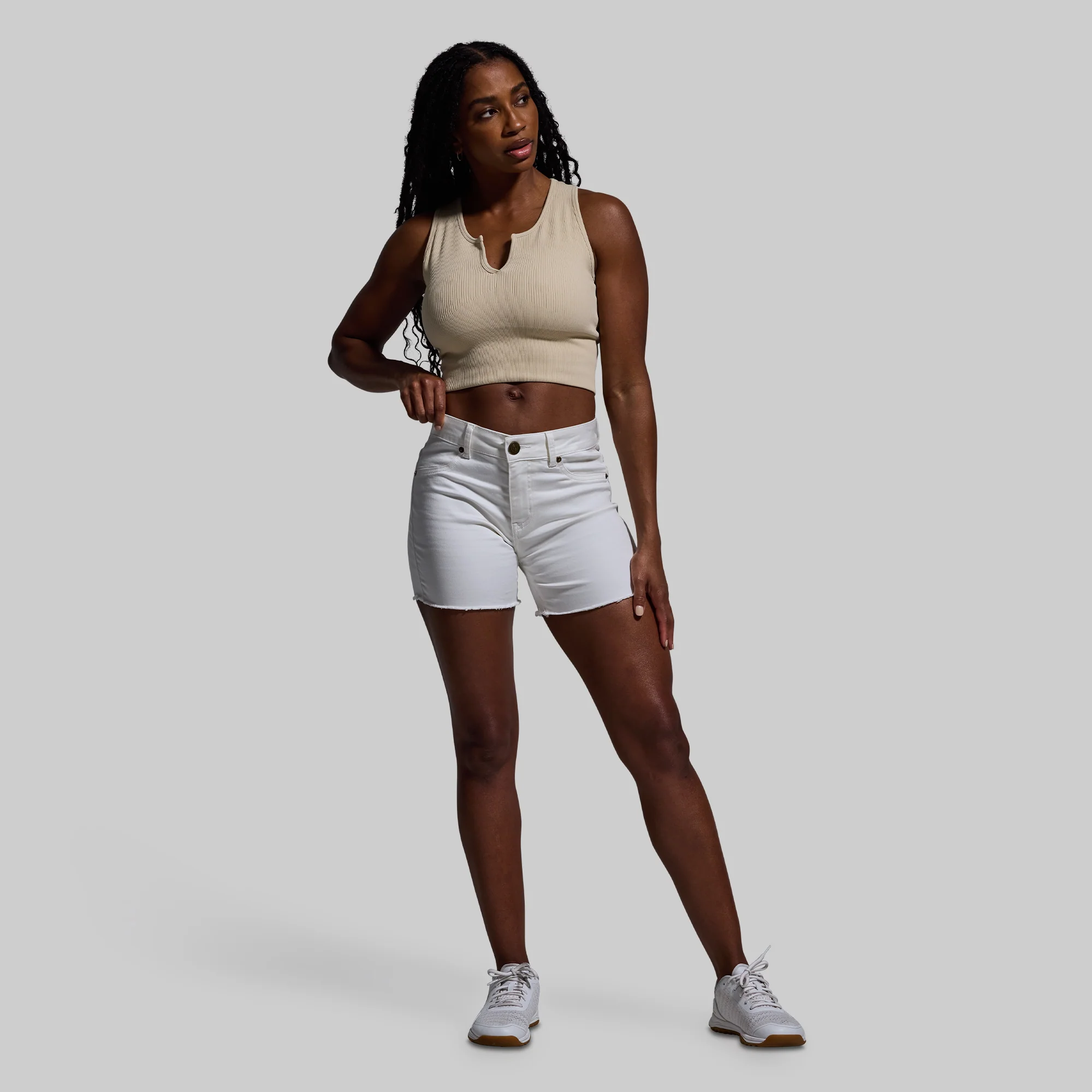 FLEX Stretchy Jean Short (White) - Image 8