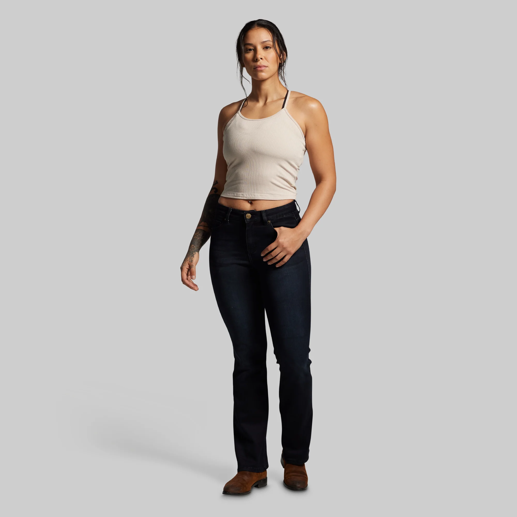 FLEX Stretchy Mid-Rise Boot Cut Jean (Black) - Image 7