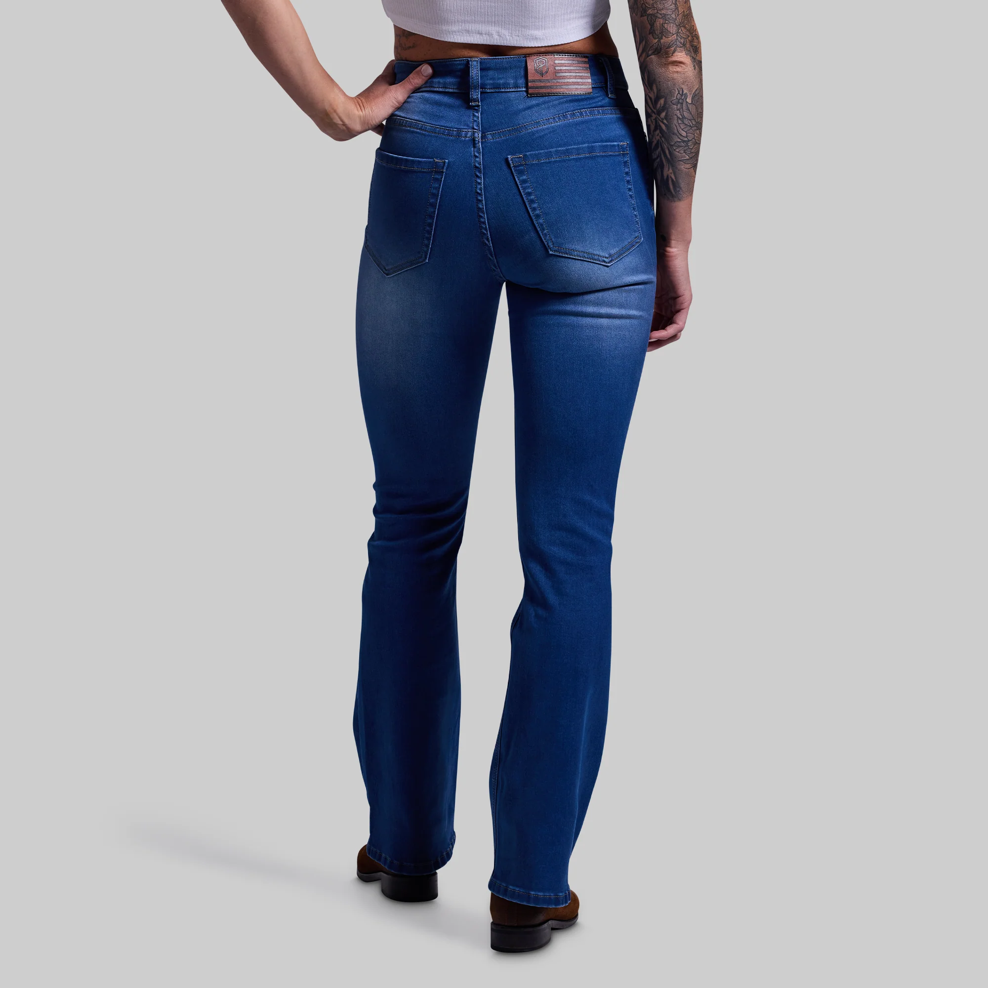 FLEX Stretchy Mid-Rise Boot Cut Jean (Mid Wash) - Image 4