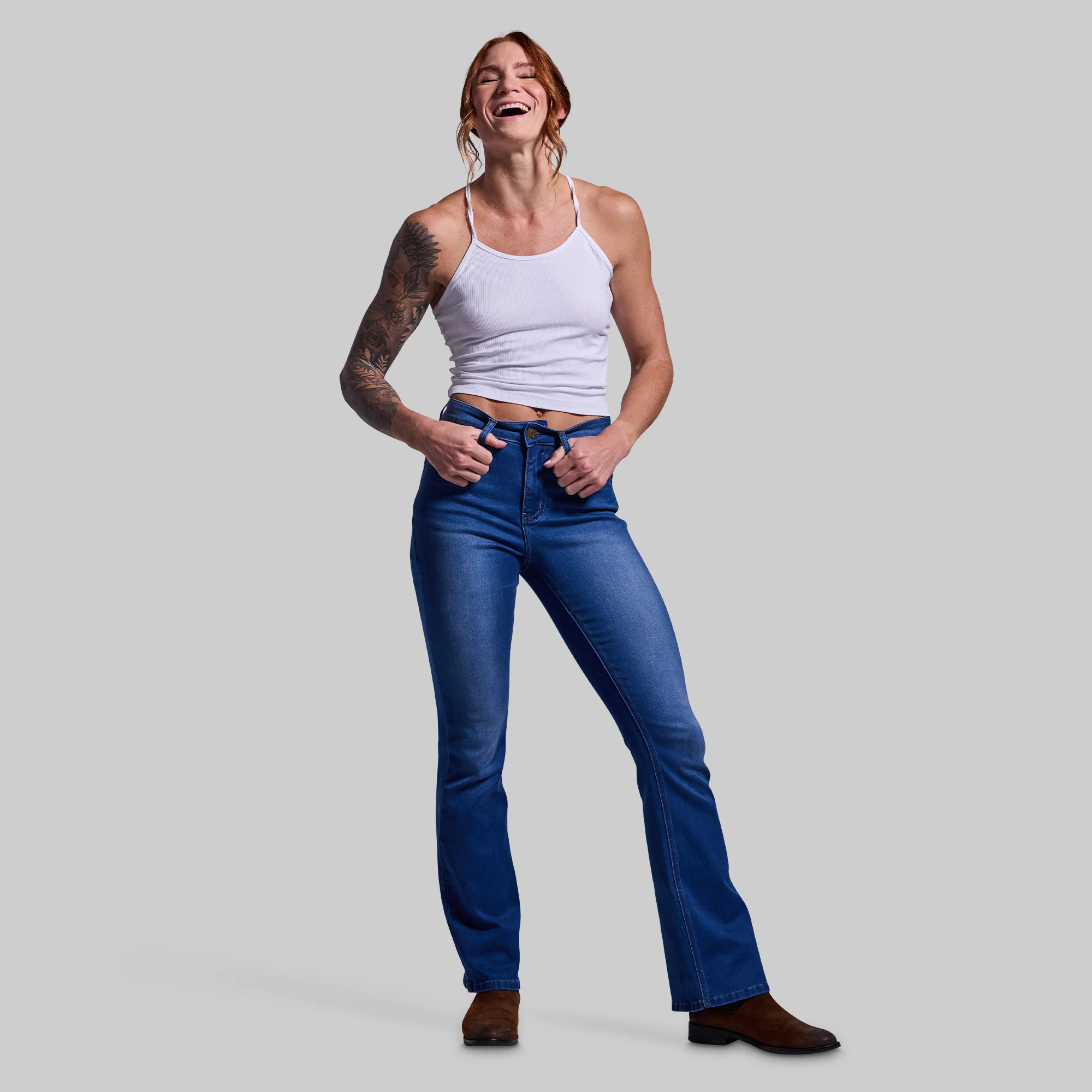 FLEX Stretchy Mid-Rise Boot Cut Jean (Mid Wash) - Image 8