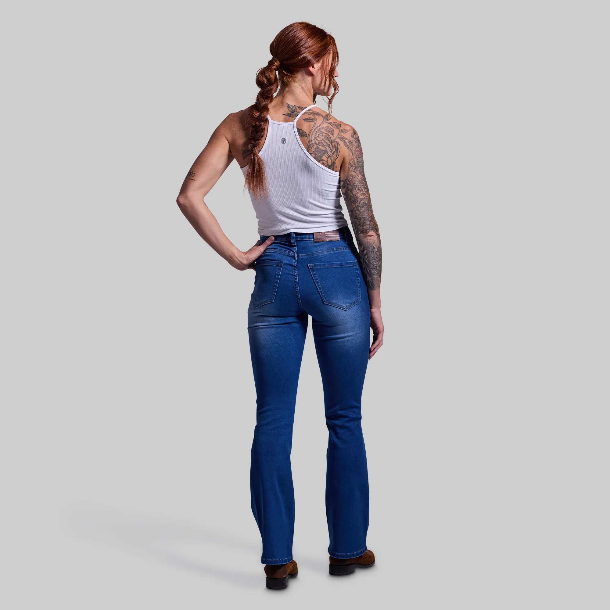 FLEX Stretchy Mid-Rise Boot Cut Jean (Mid Wash) - Image 9
