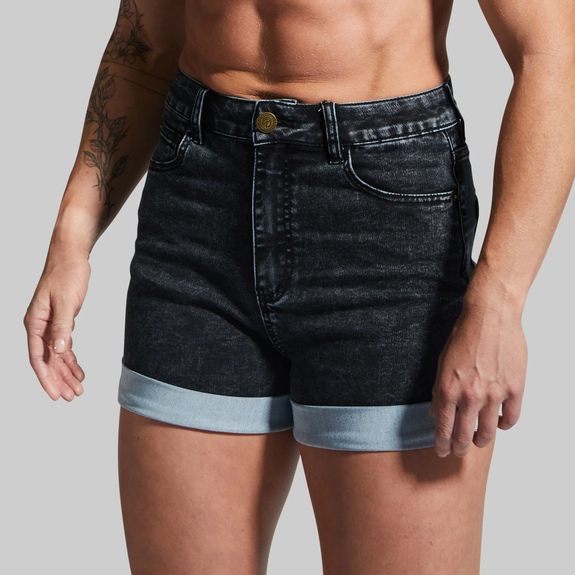 FLEX Stretchy Mom Jean Short (Black) - Image 3