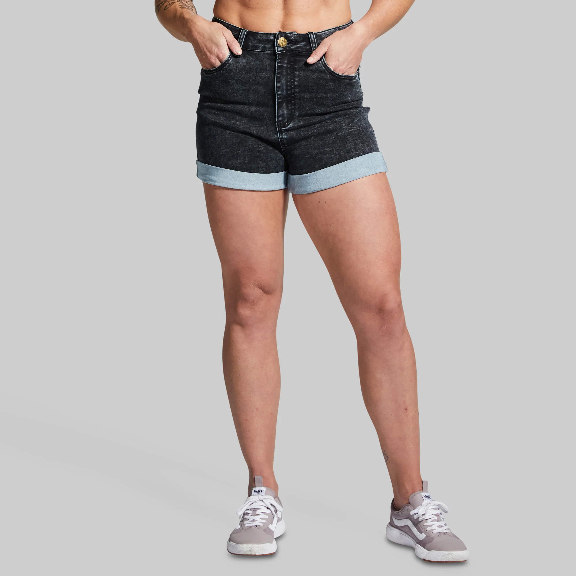 FLEX Stretchy Mom Jean Short (Black) - Image 4