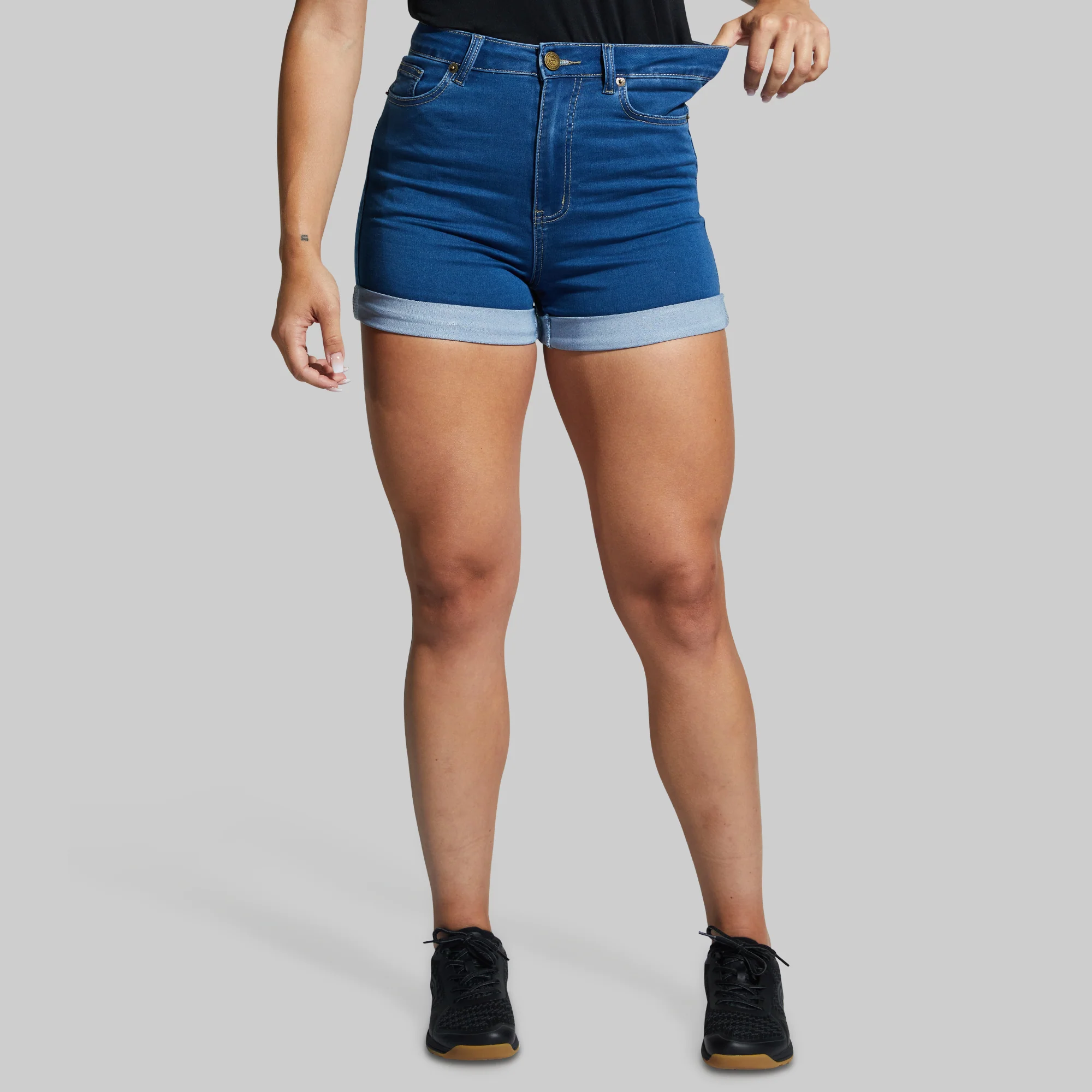 FLEX Stretchy Mom Jean Short (Mid Wash) - Image 3