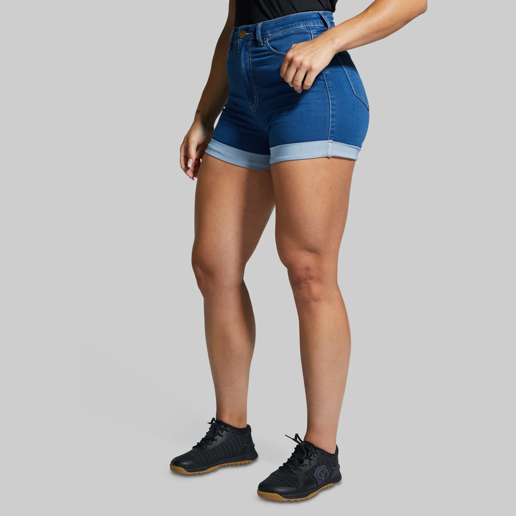 FLEX Stretchy Mom Jean Short (Mid Wash) - Image 4