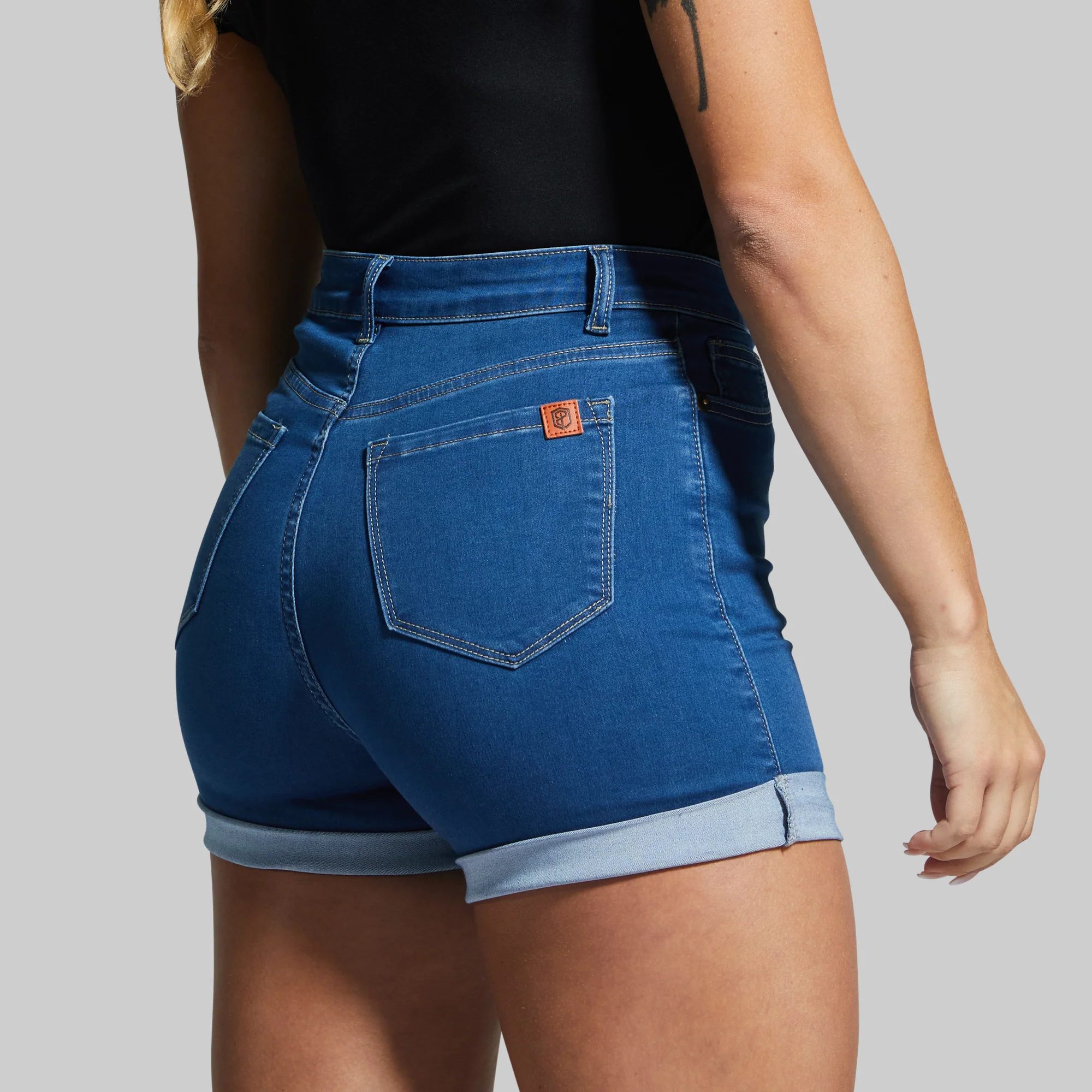 FLEX Stretchy Mom Jean Short (Mid Wash) - Image 6