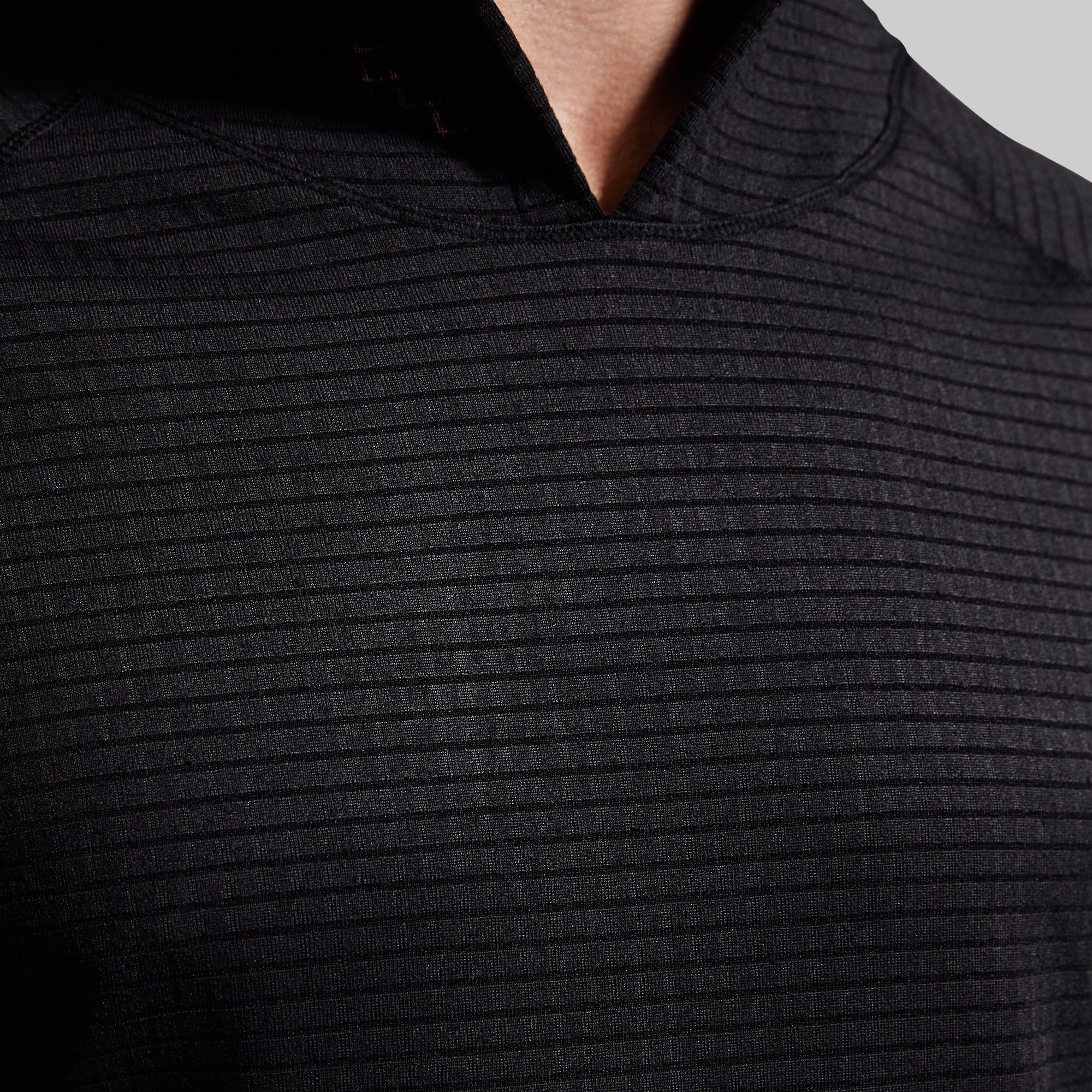 Grid Fleece Hoodie (Black) - Image 4