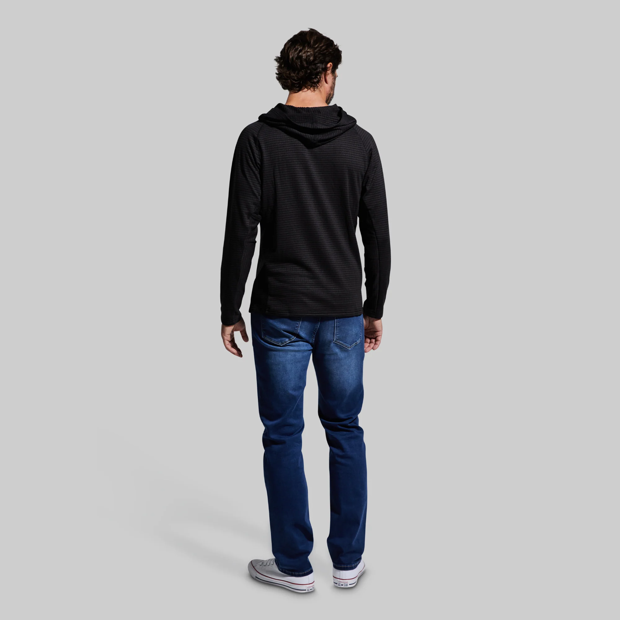 Grid Fleece Hoodie (Black) - Image 8