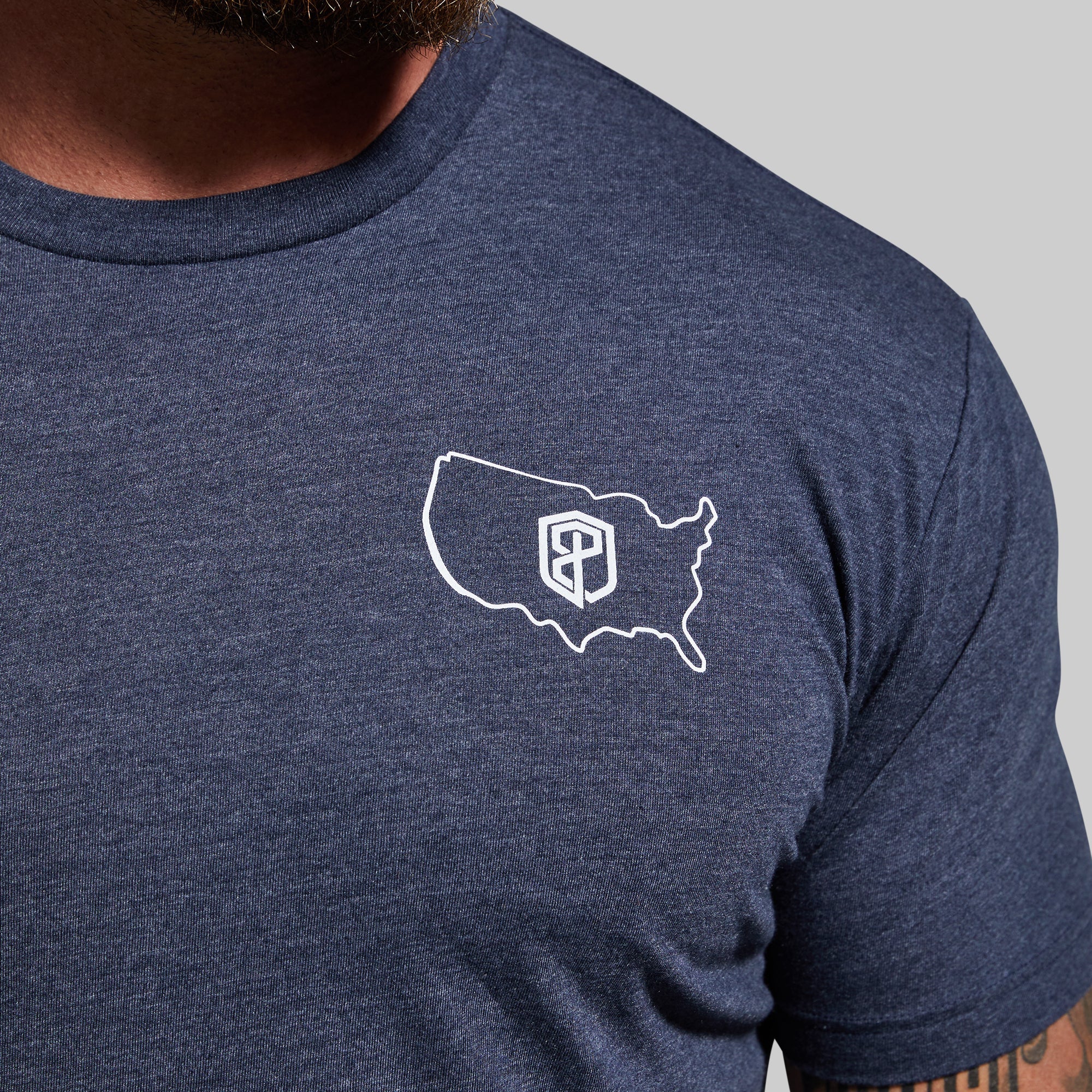 Home of the Brave Tee (Heather Navy) - Image 3