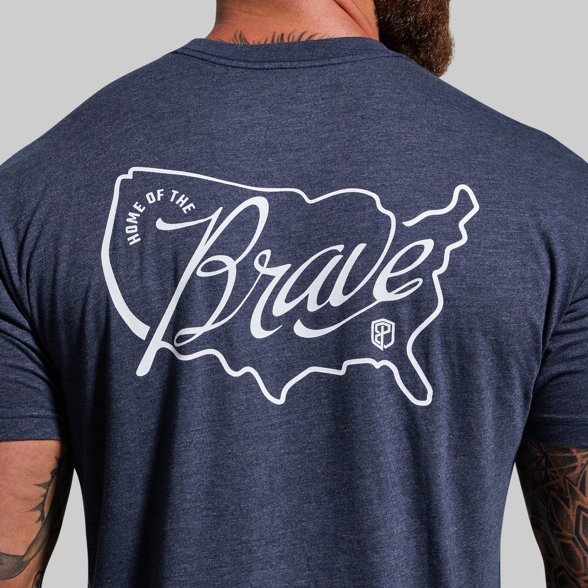 Home of the Brave Tee (Heather Navy) - Image 4
