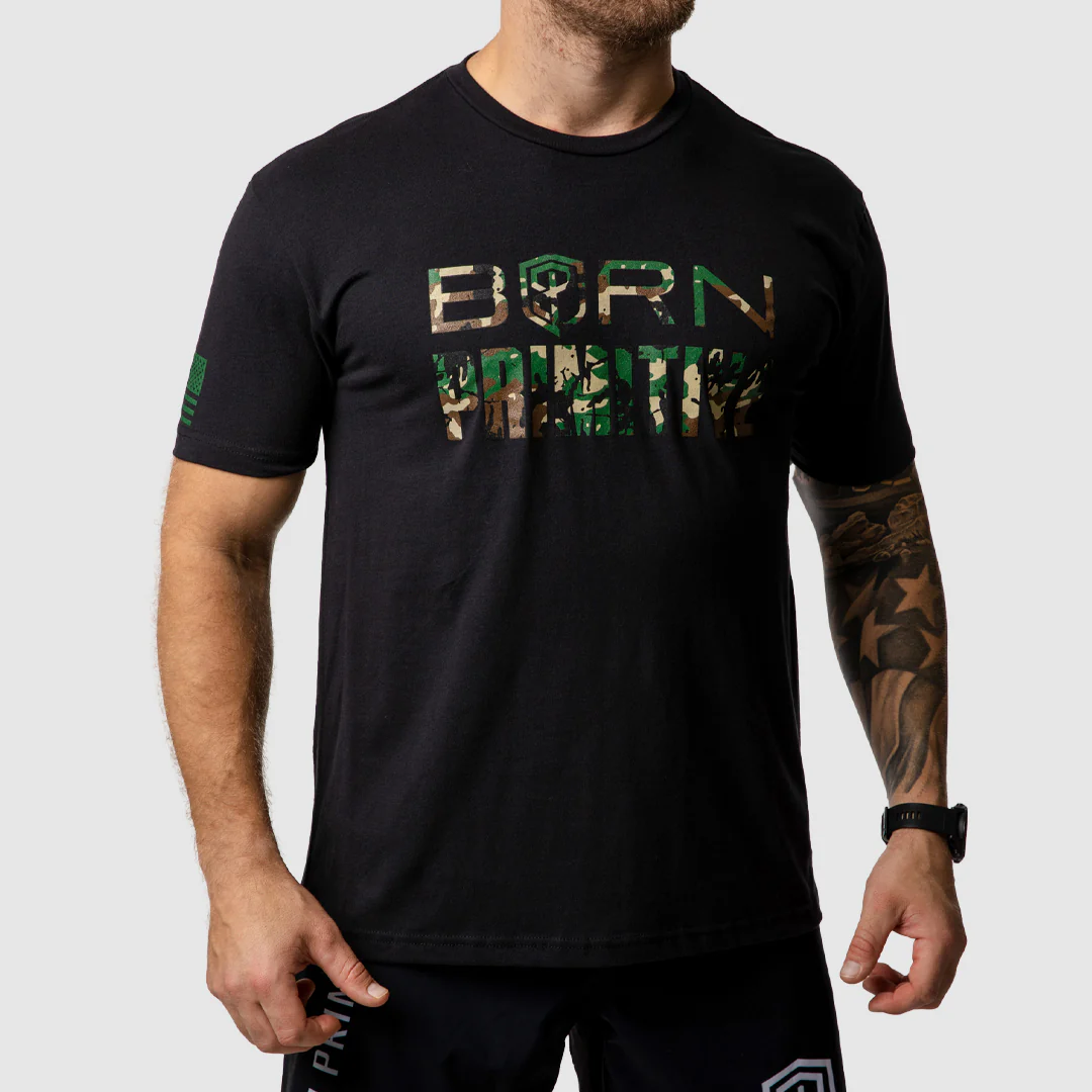 Hungriest Man Eats T-Shirt 2.0 (Woodland-Black) - Image 3