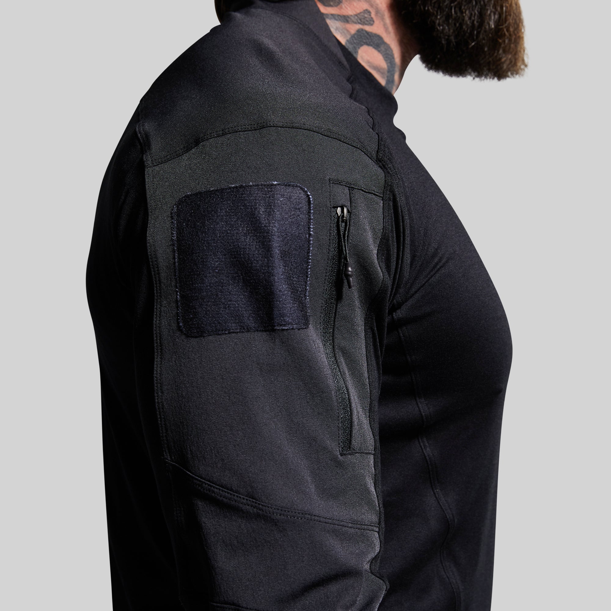 Long Sleeve Op Top (Black) - Image 4