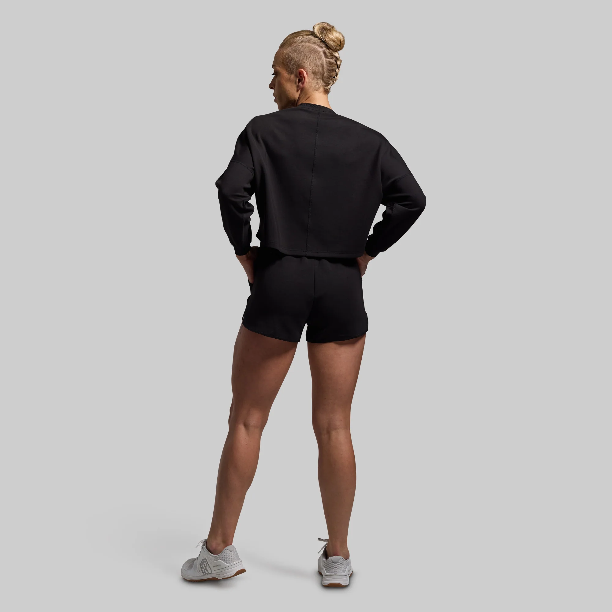 Lounge Lux Cropped Pullover (Black) - Image 6