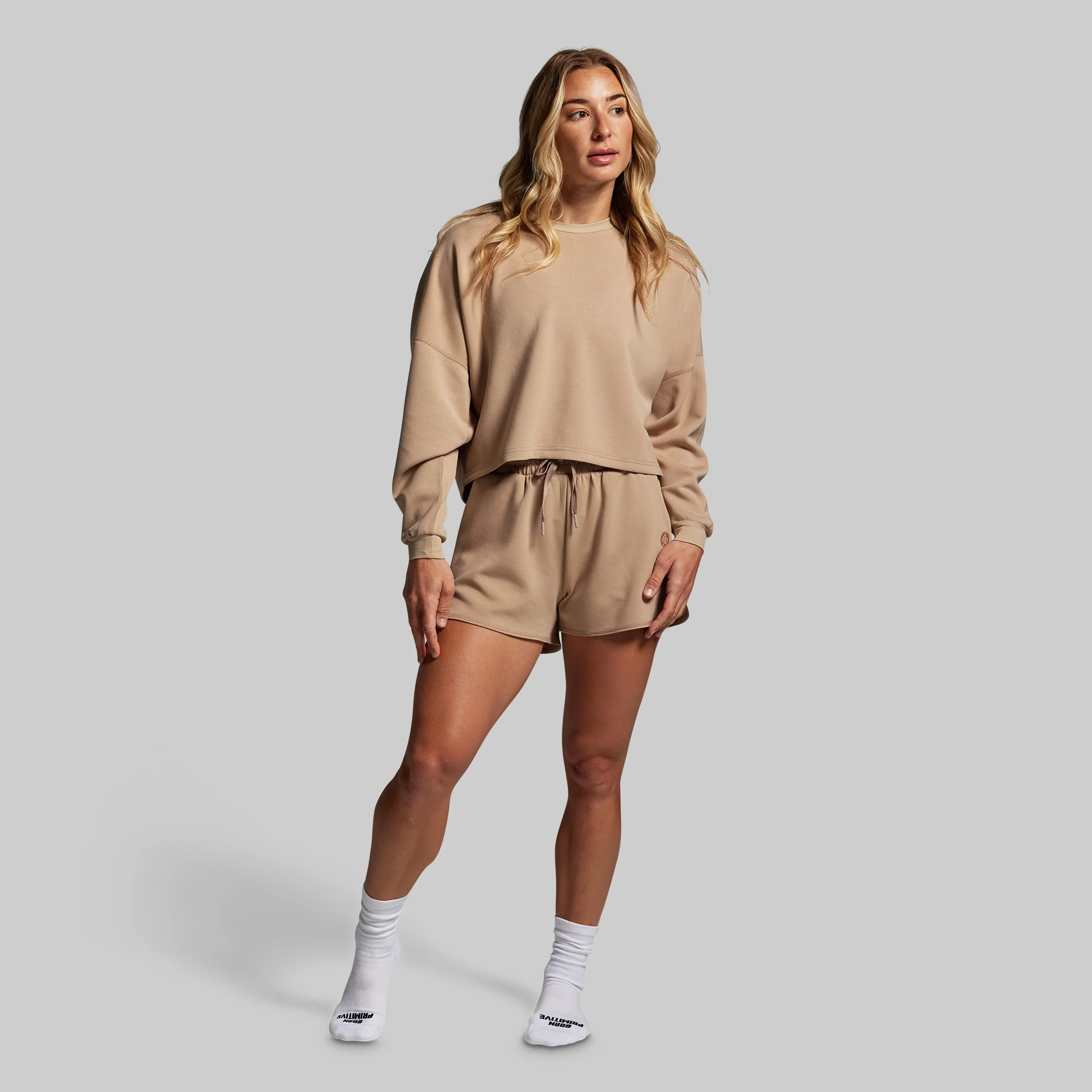 Lounge Lux Cropped Pullover (Mink) - Image 7