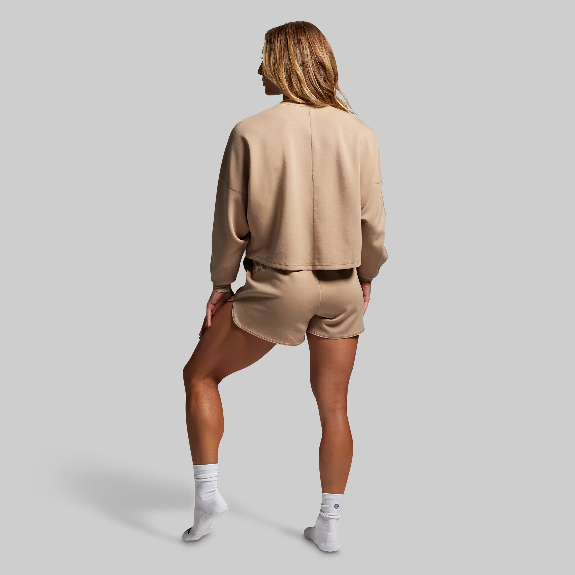 Lounge Lux Cropped Pullover (Mink) - Image 8