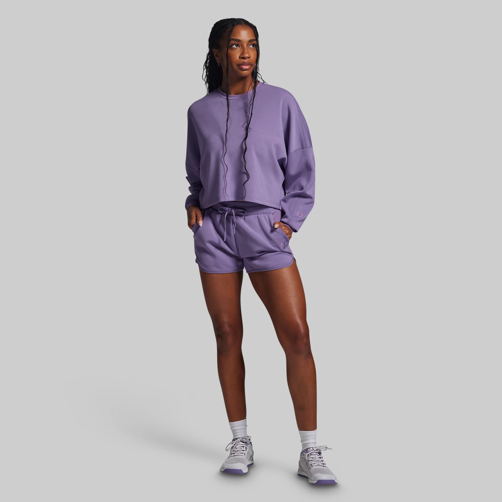 Lounge Lux Cropped Pullover (Soft Grape) - Image 6