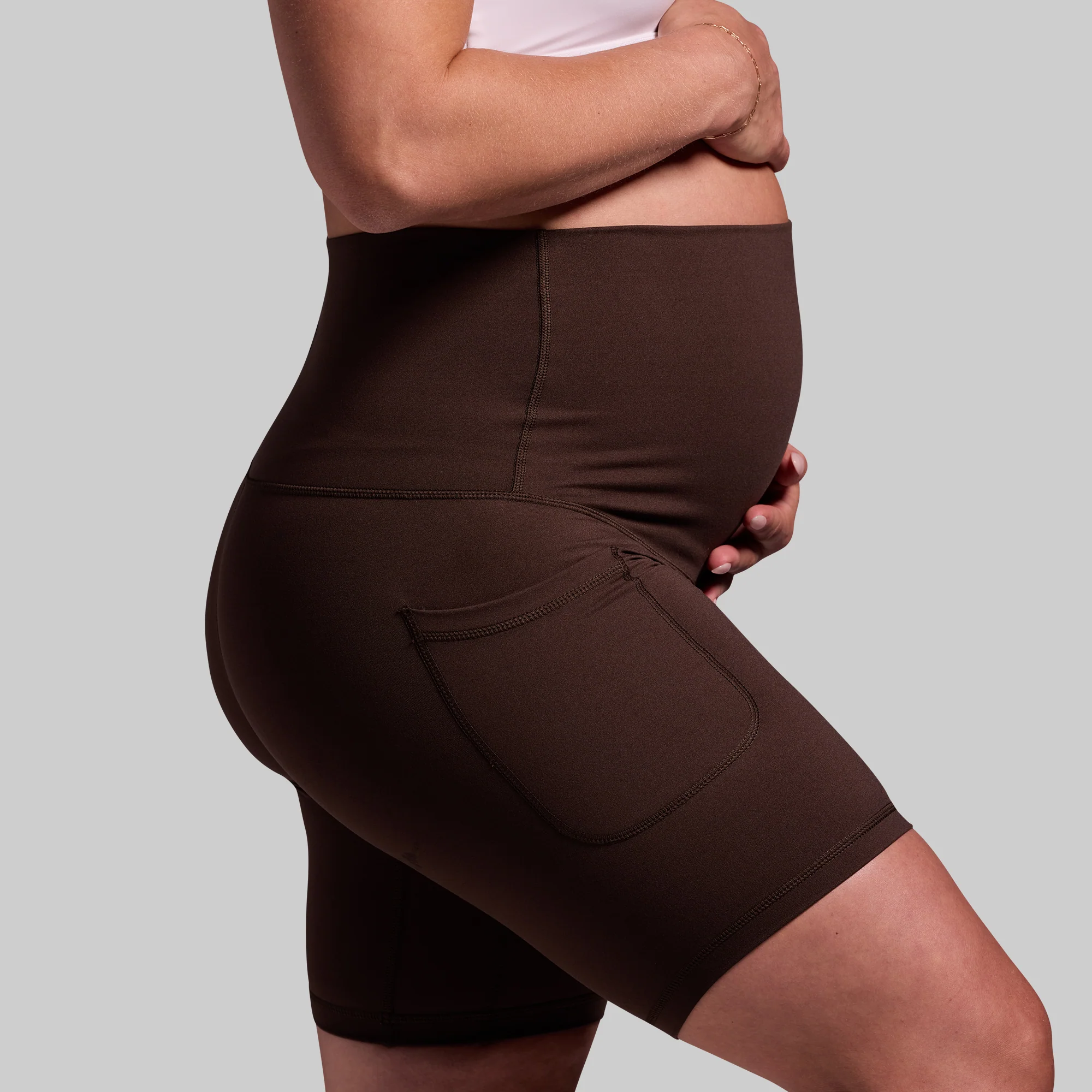 Maternity Biker Short (Dark Brown) - Image 2