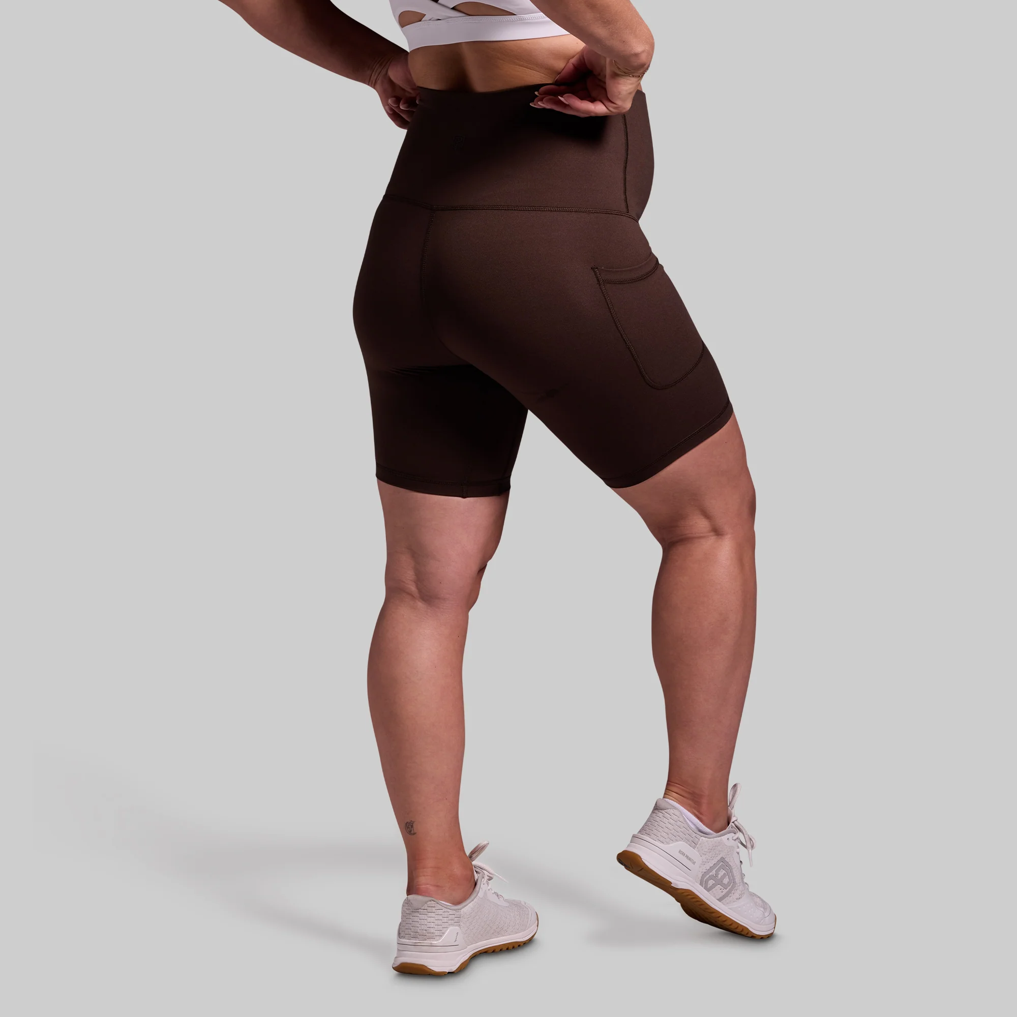 Maternity Biker Short (Dark Brown) - Image 5
