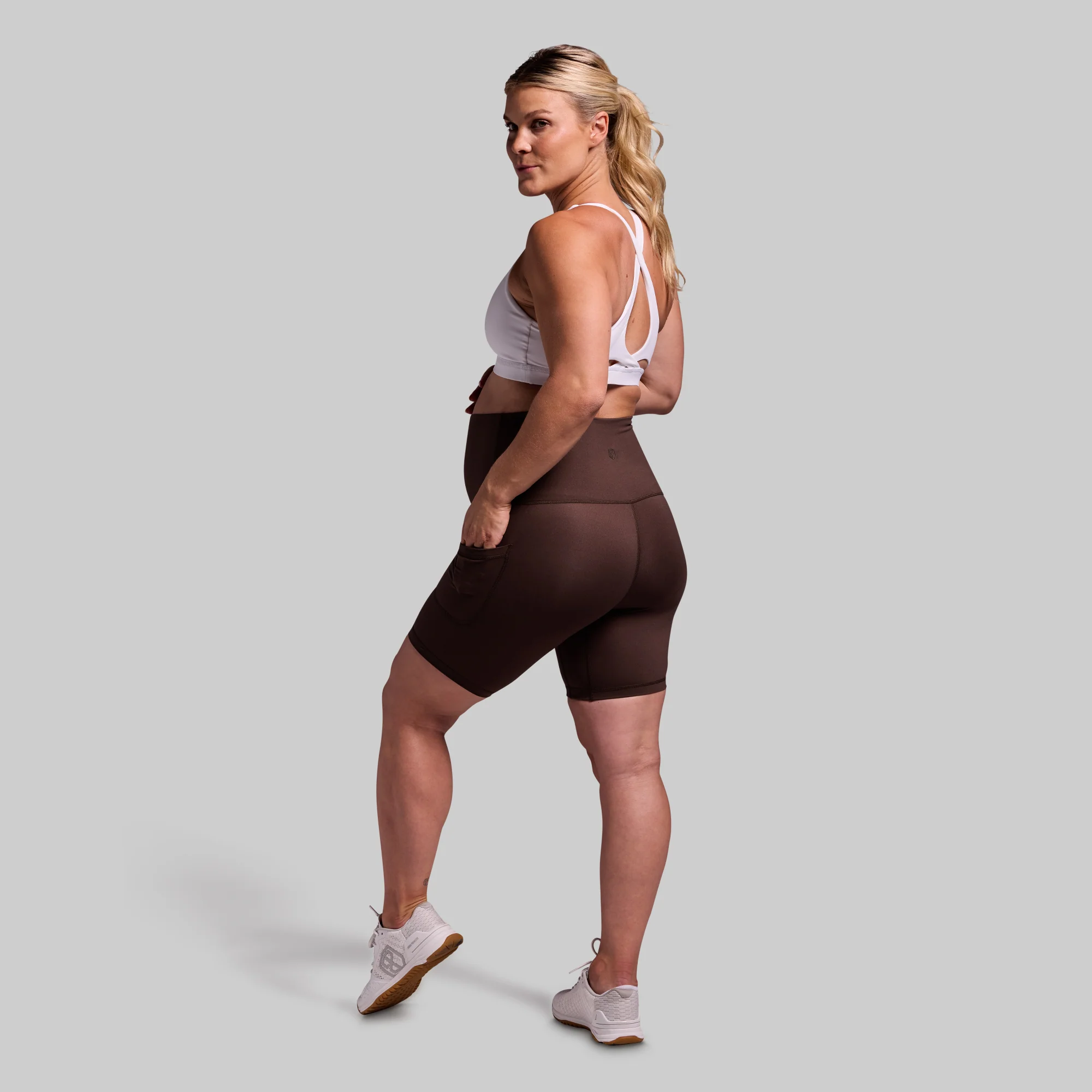 Maternity Biker Short (Dark Brown) - Image 7