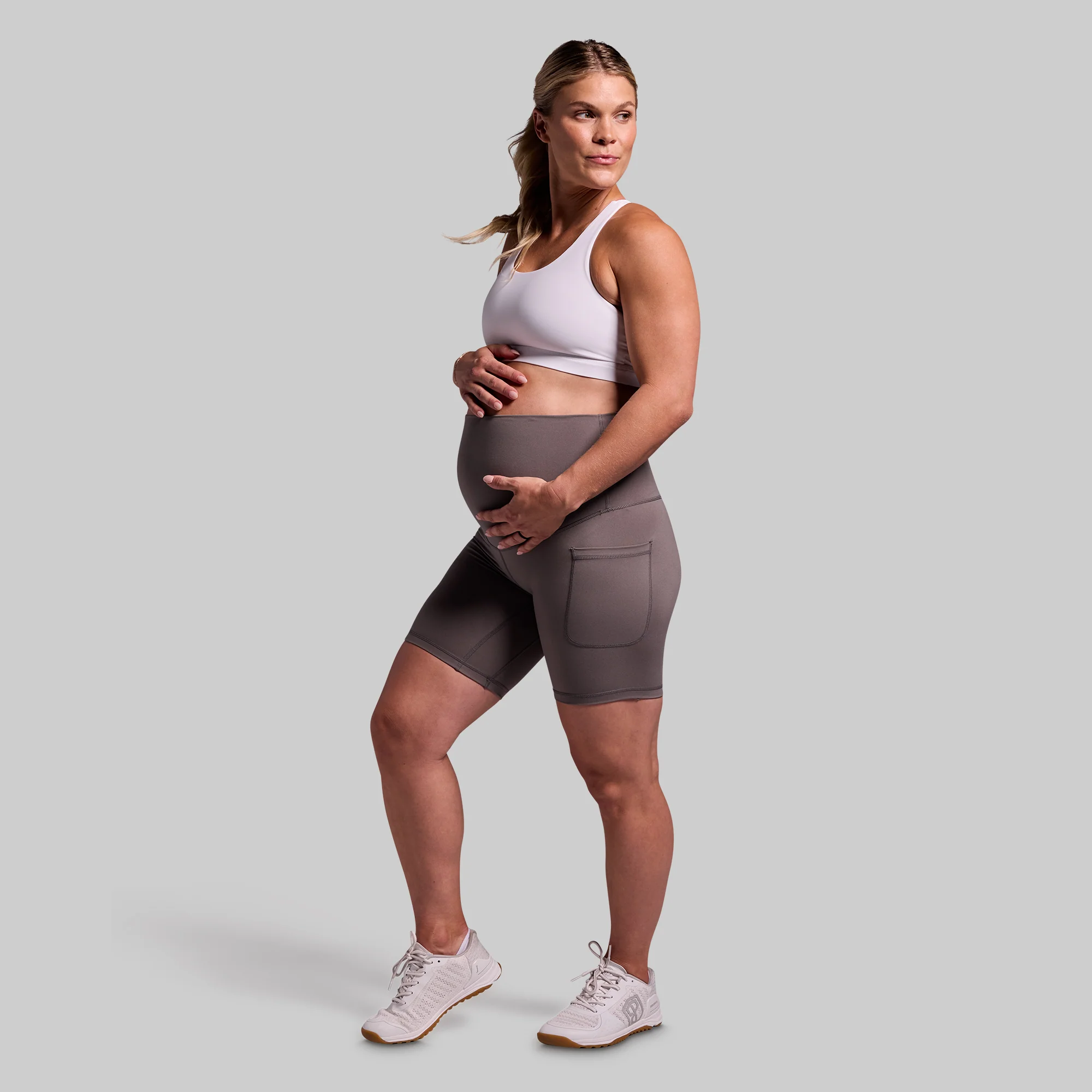 Maternity Biker Short (Grey) - Image 6