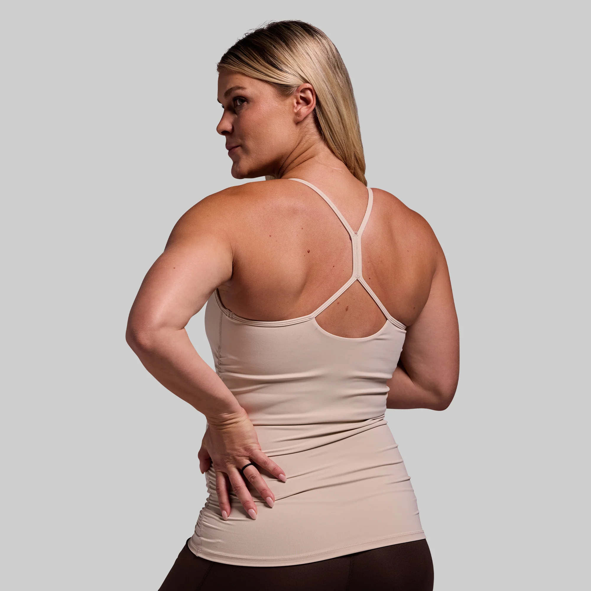 Maternity Drop Shot Tank (Oatmeal) - Image 2