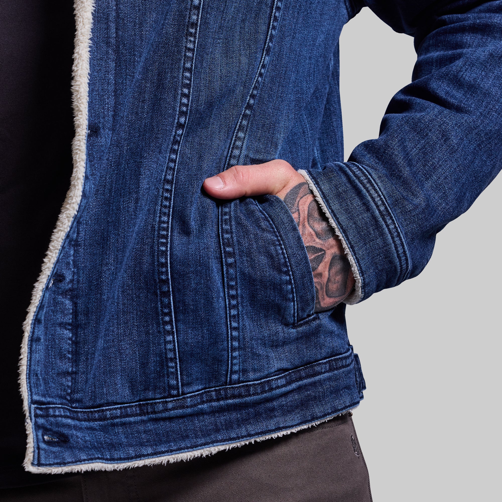 Men's FLEX Stretchy Pioneer Jacket 2.0 (Vintage Dark Wash) - Image 6