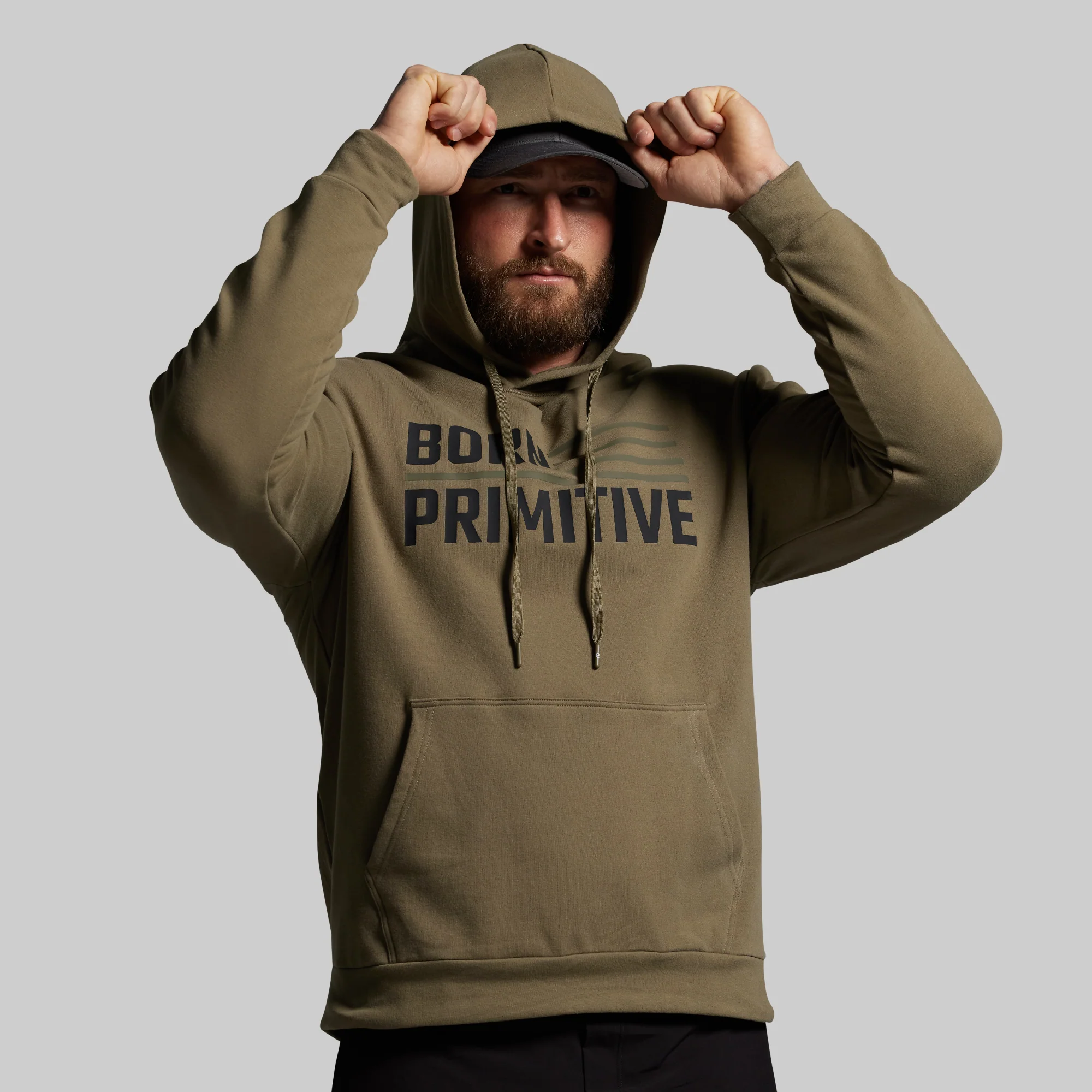 BP Flag Men's Unmatched Hoodie (OD Green) - Image 5