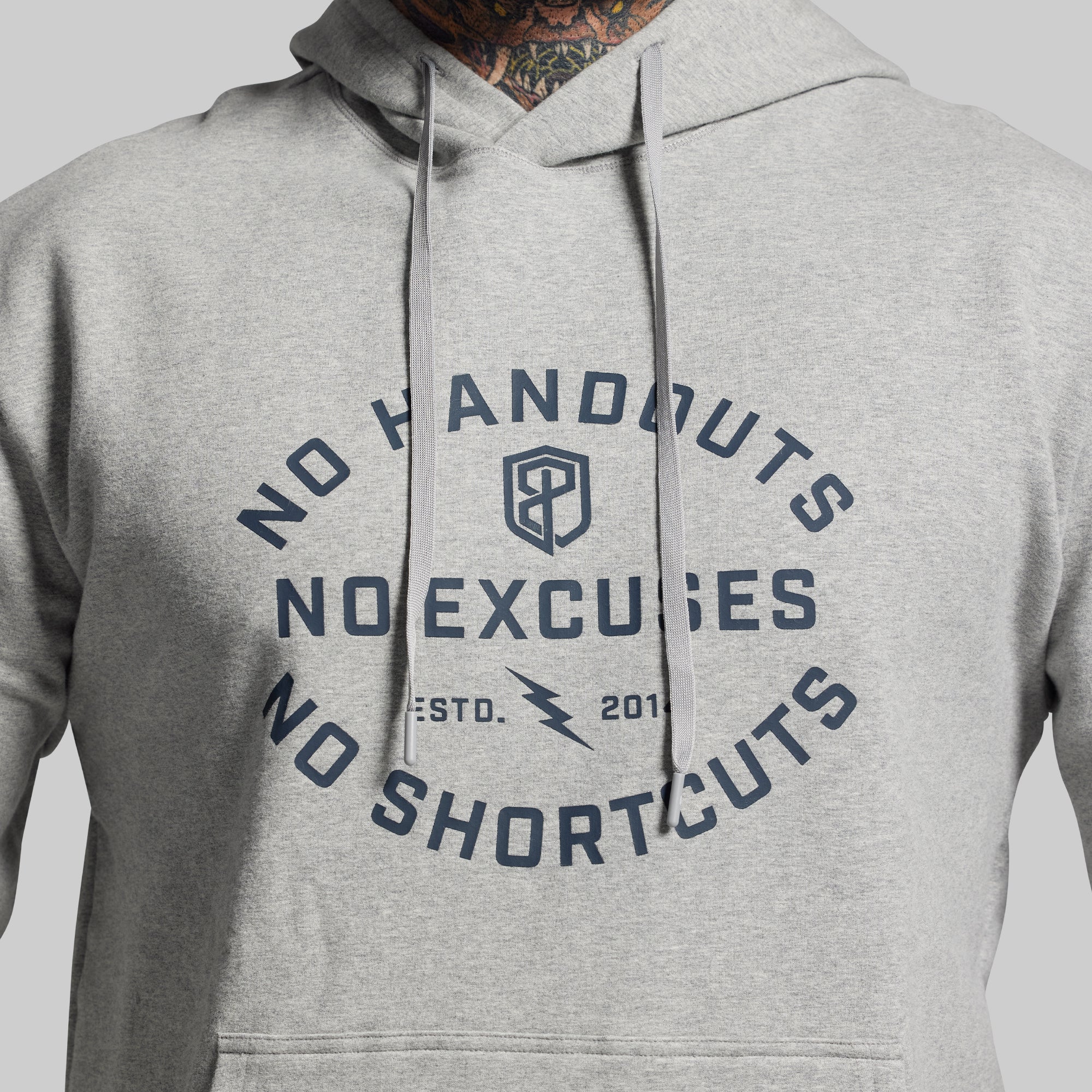 No Excuses Men's Unmatched Hoodie (Heather Grey) - Image 3