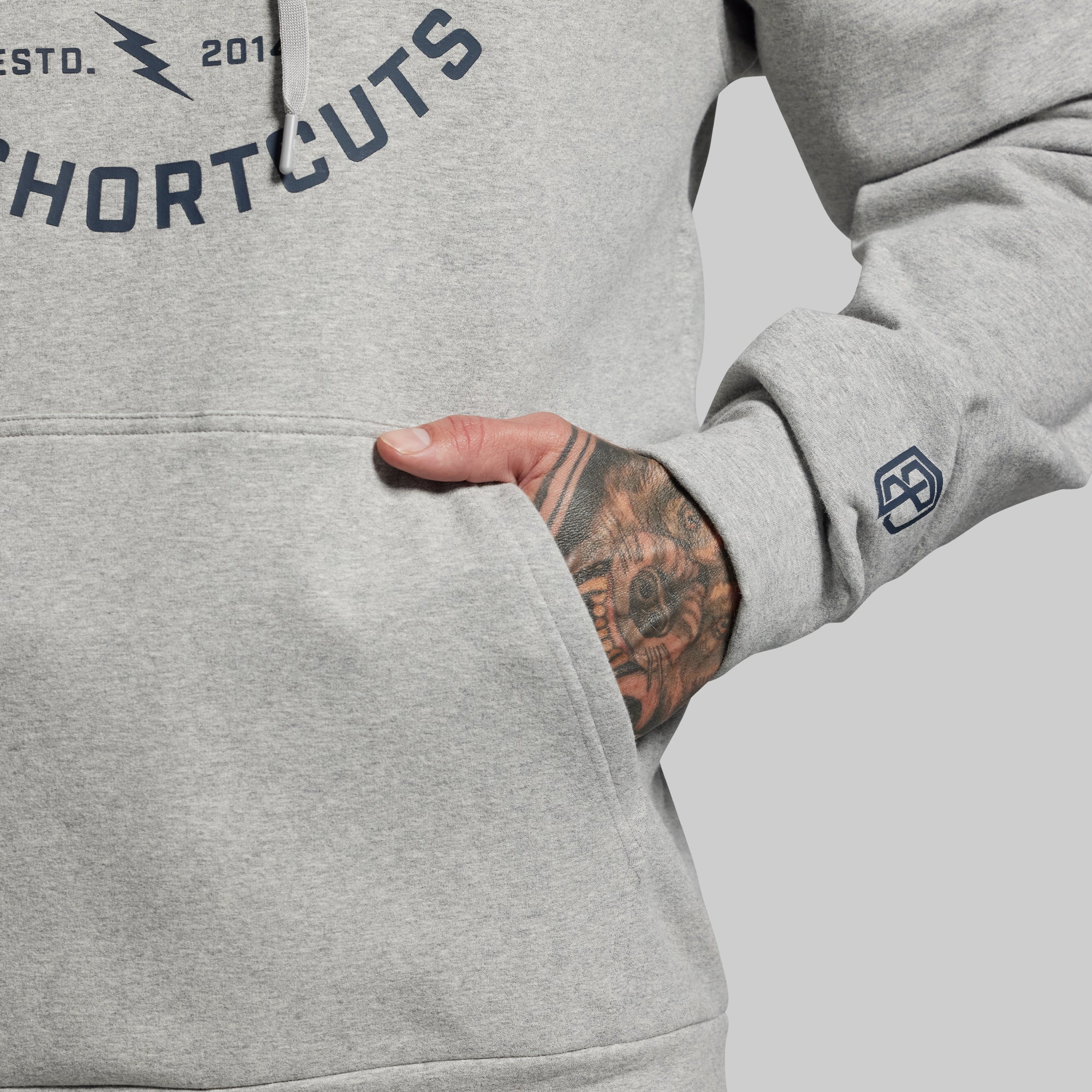 No Excuses Men's Unmatched Hoodie (Heather Grey) - Image 4