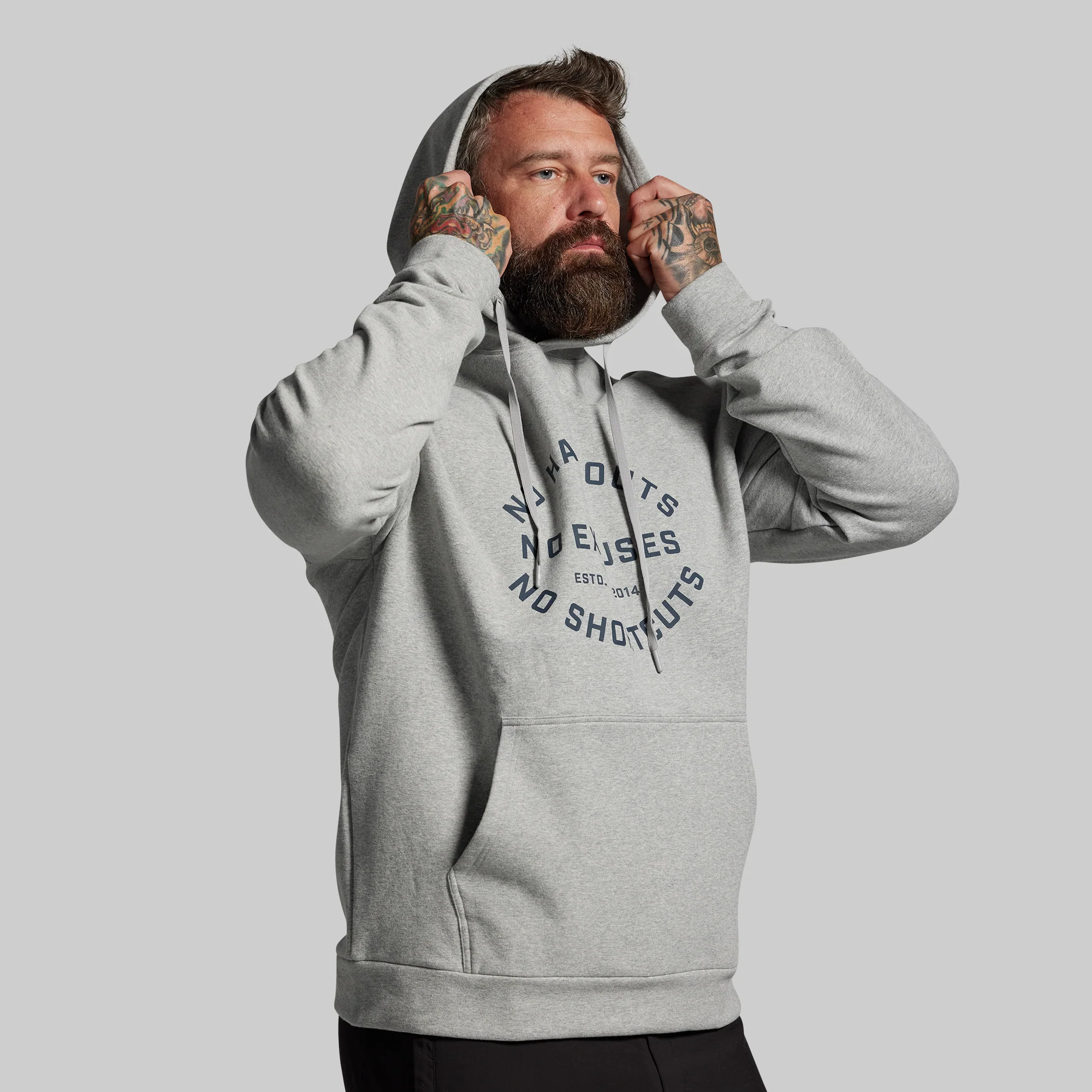 No Excuses Men's Unmatched Hoodie (Heather Grey) - Image 5